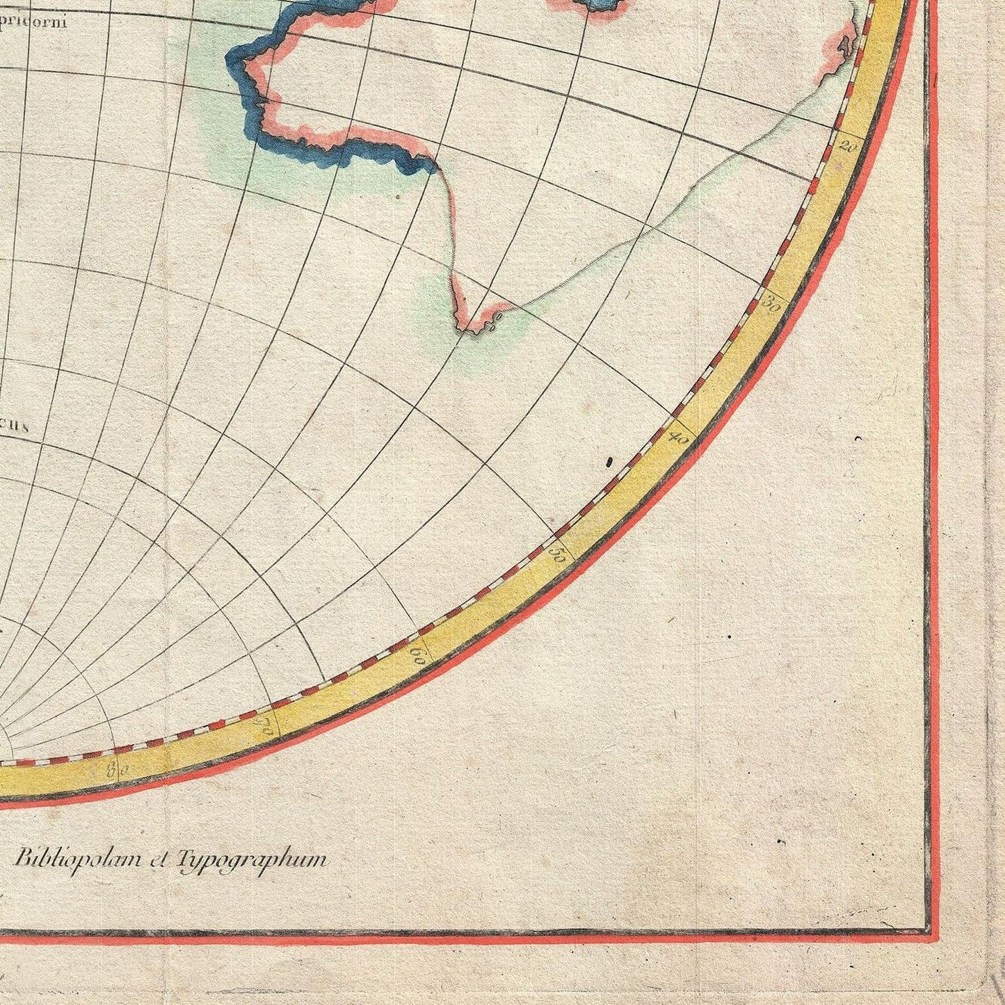 detail of the map from the bottom right corner