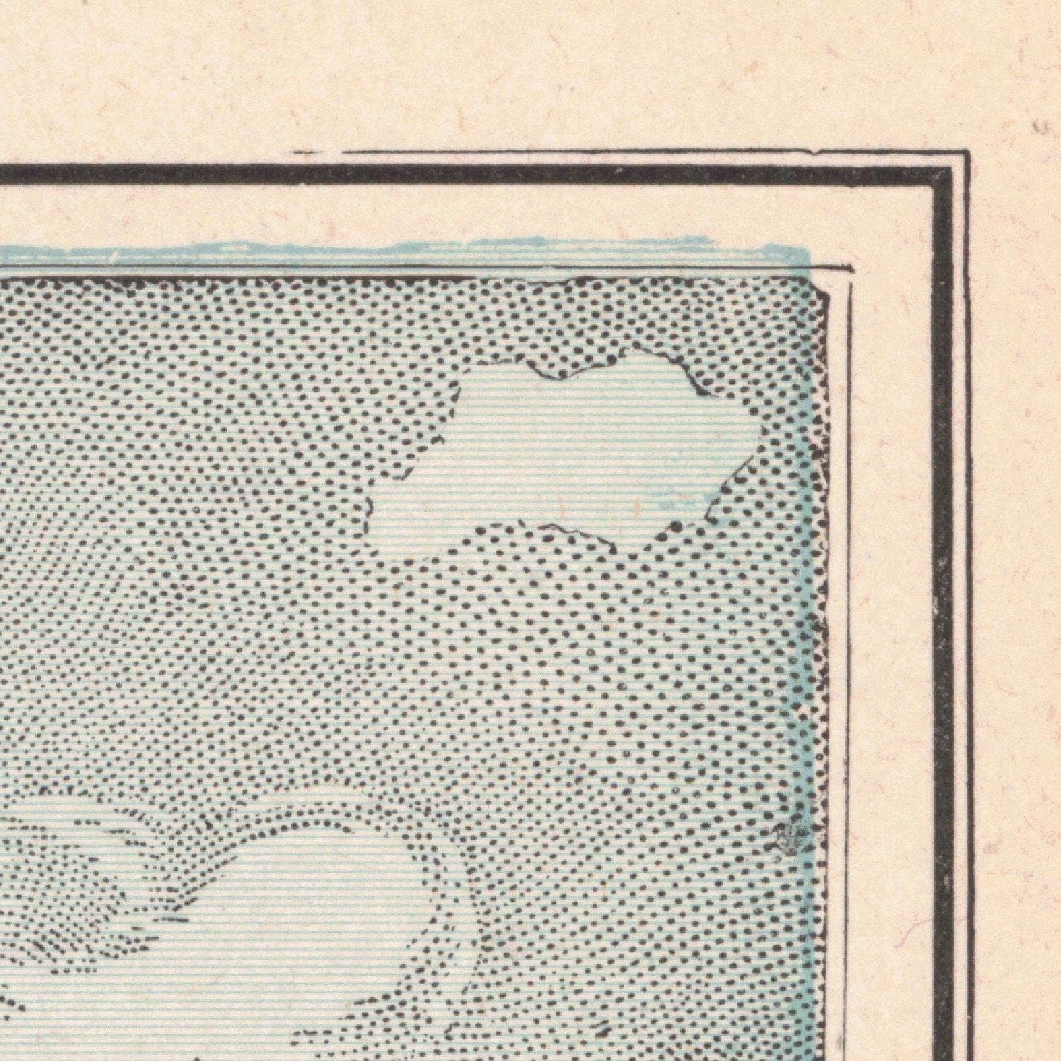 detail of the map from the top right corner