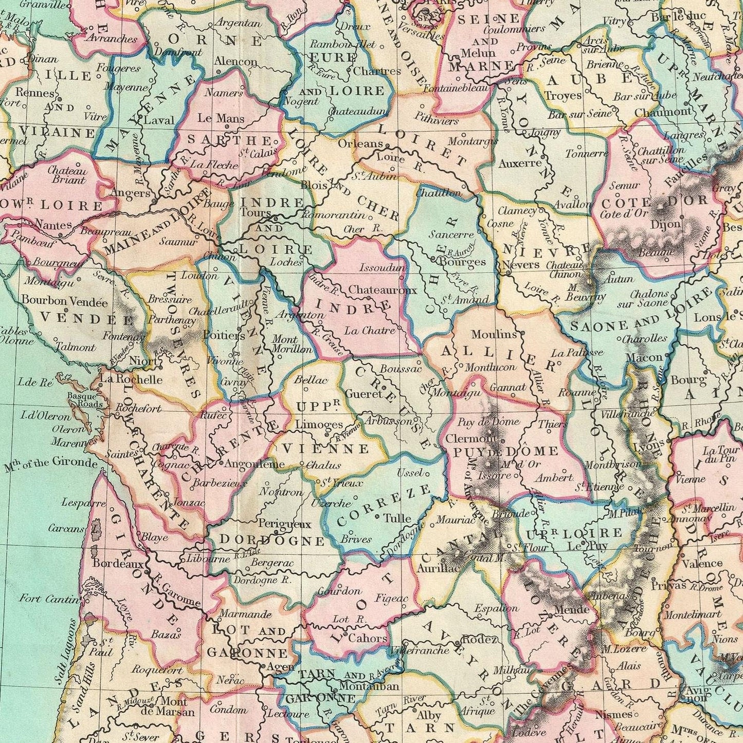 detail of the map from the centre left