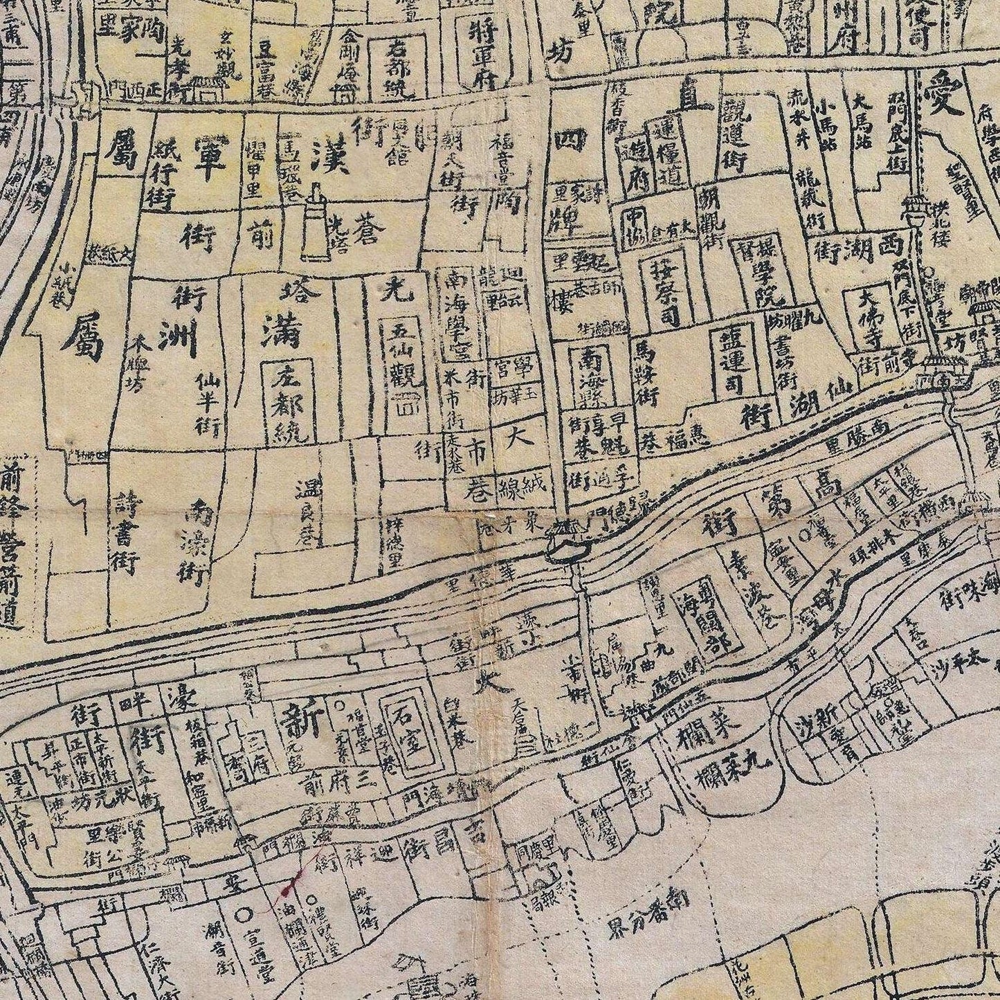 detail of the map from the centre 