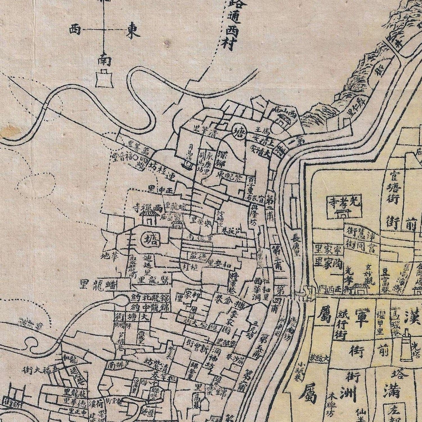 detail of the map from the centre left