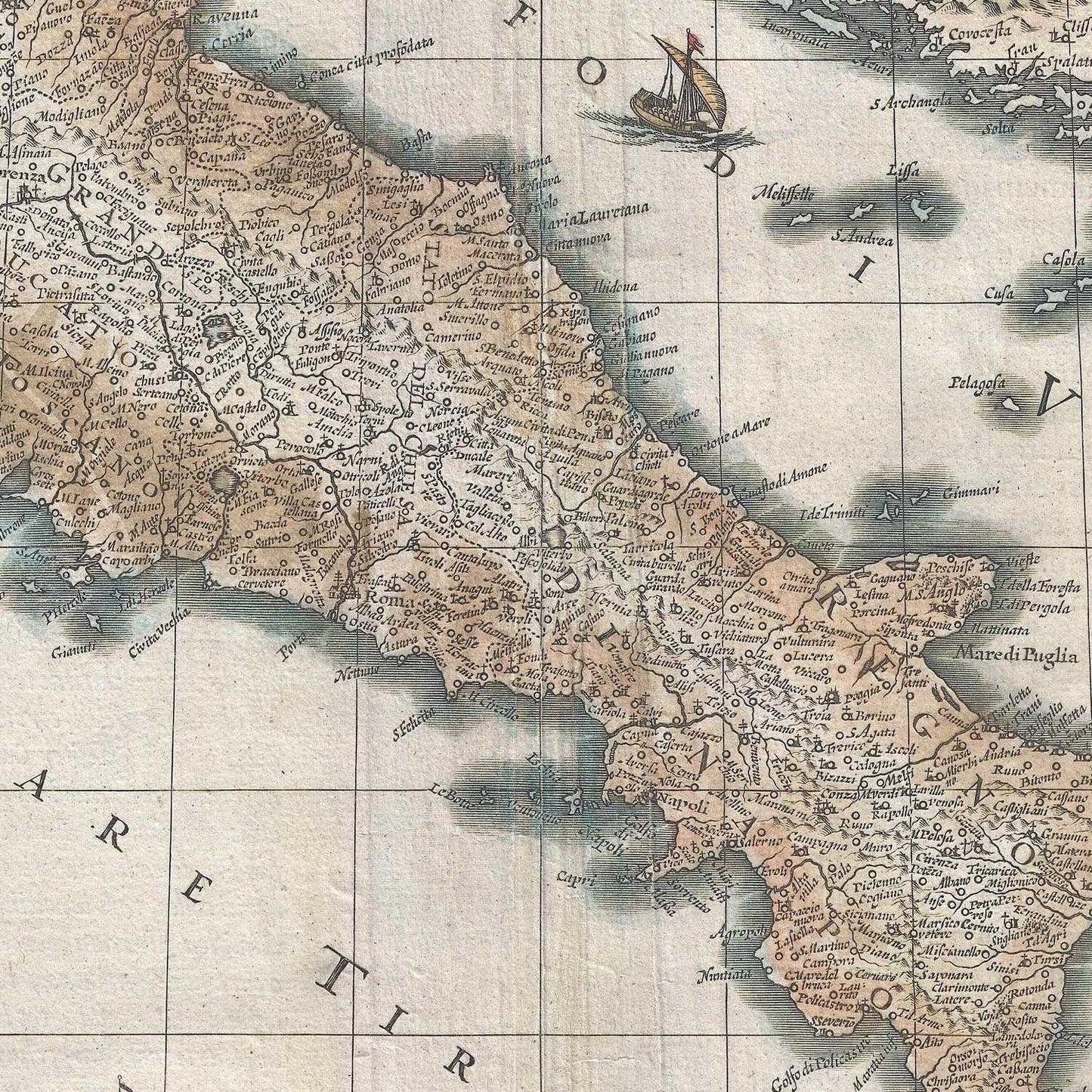 detail of the map from the centre 