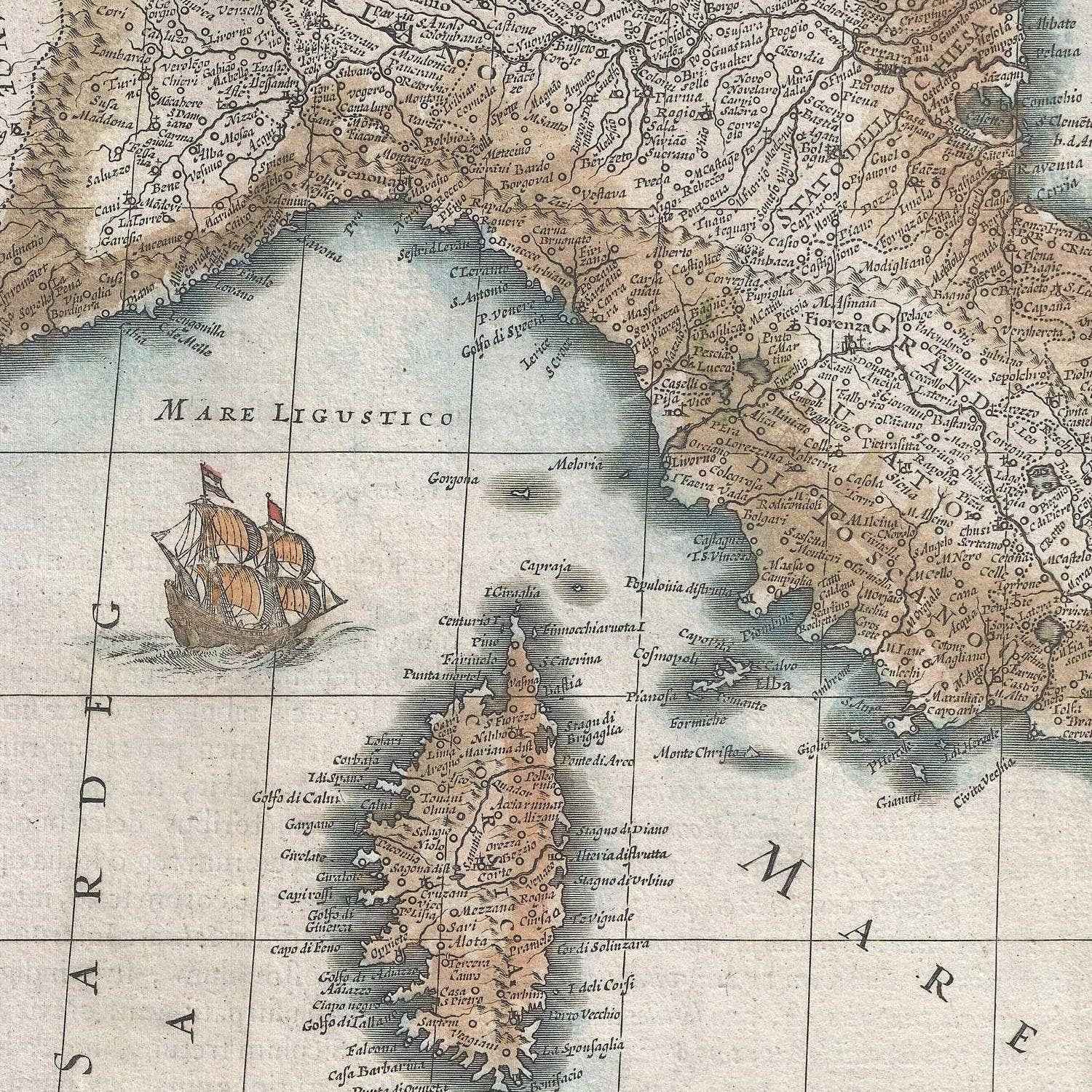 detail of the map from the centre left