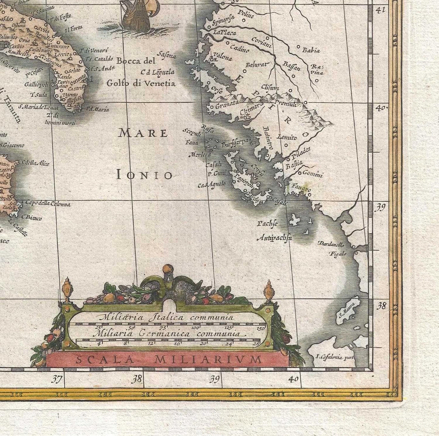 detail of the map from the bottom right corner