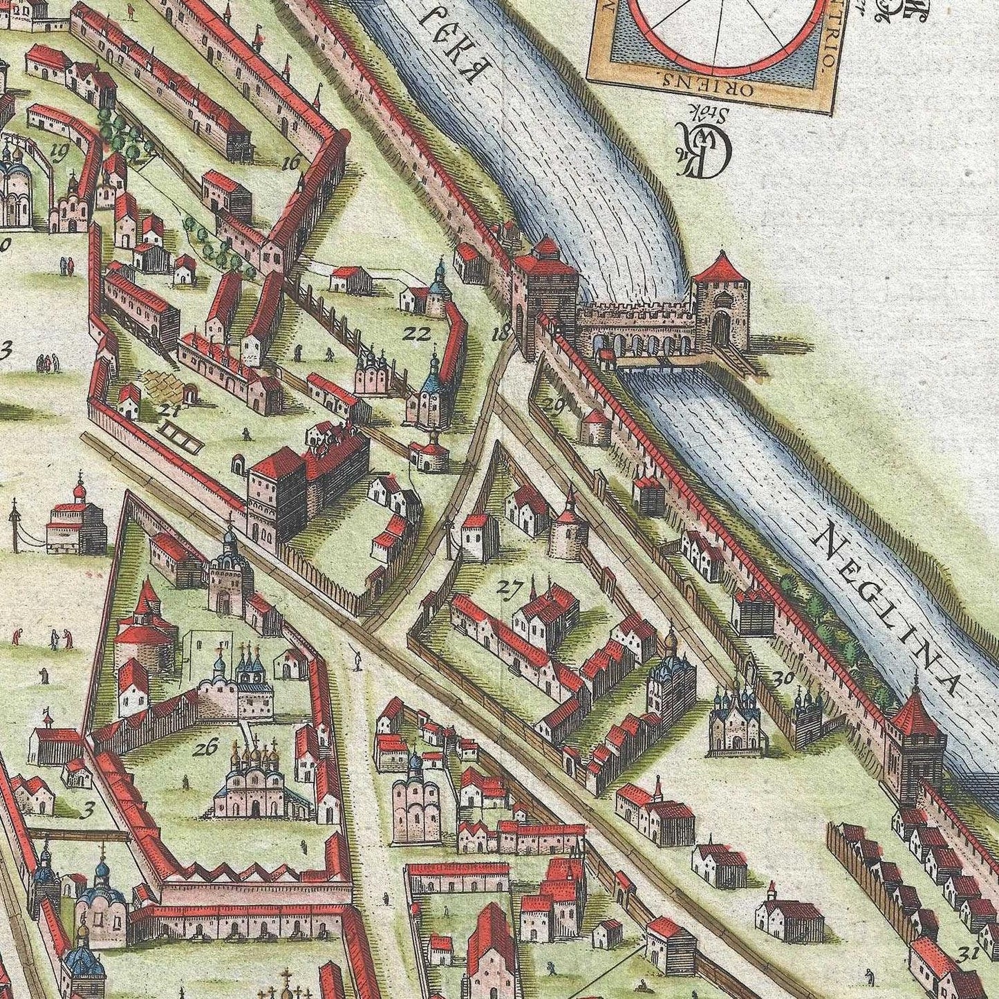 detail of the map from the centre 