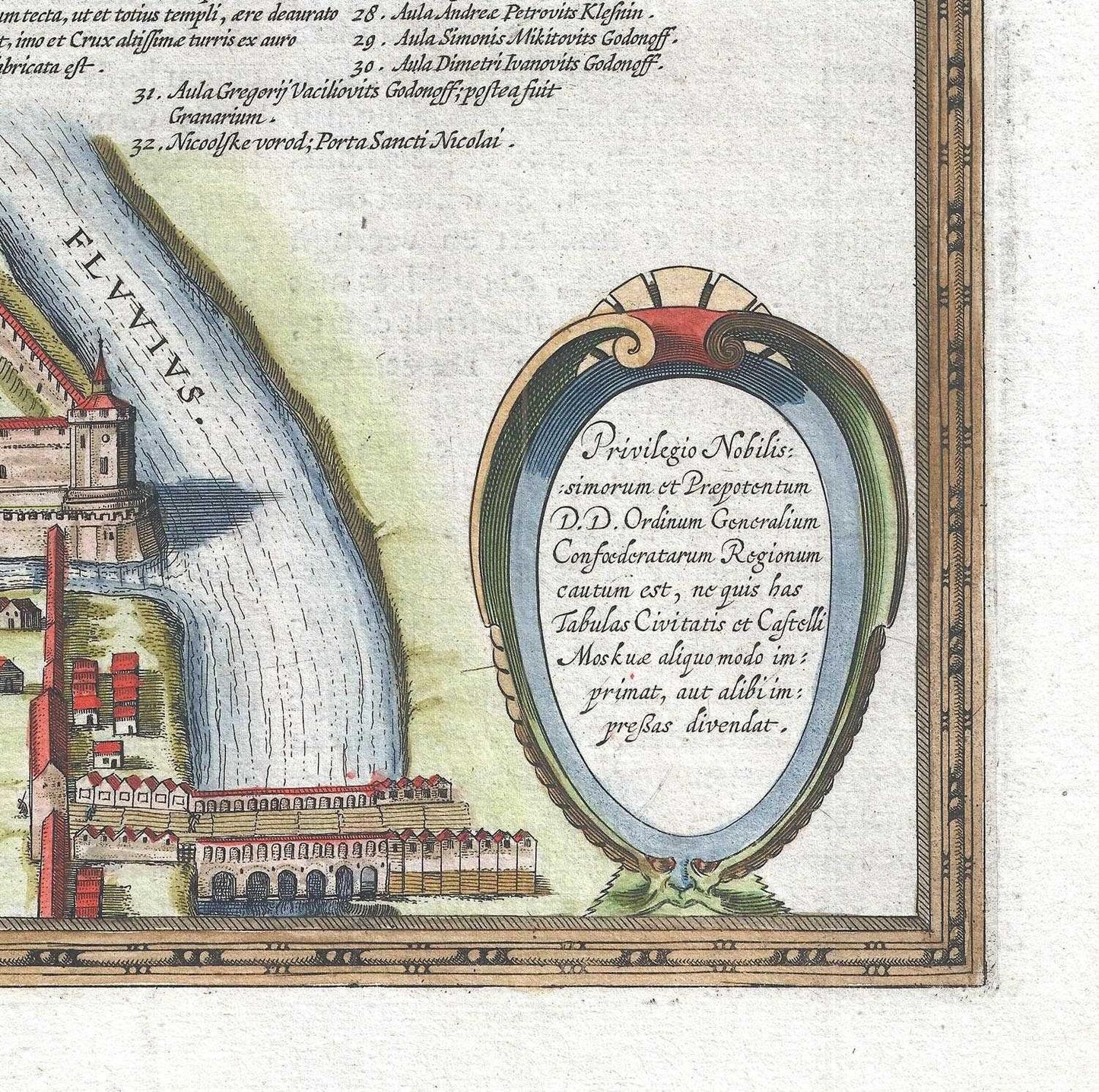 detail of the map from the bottom right corner