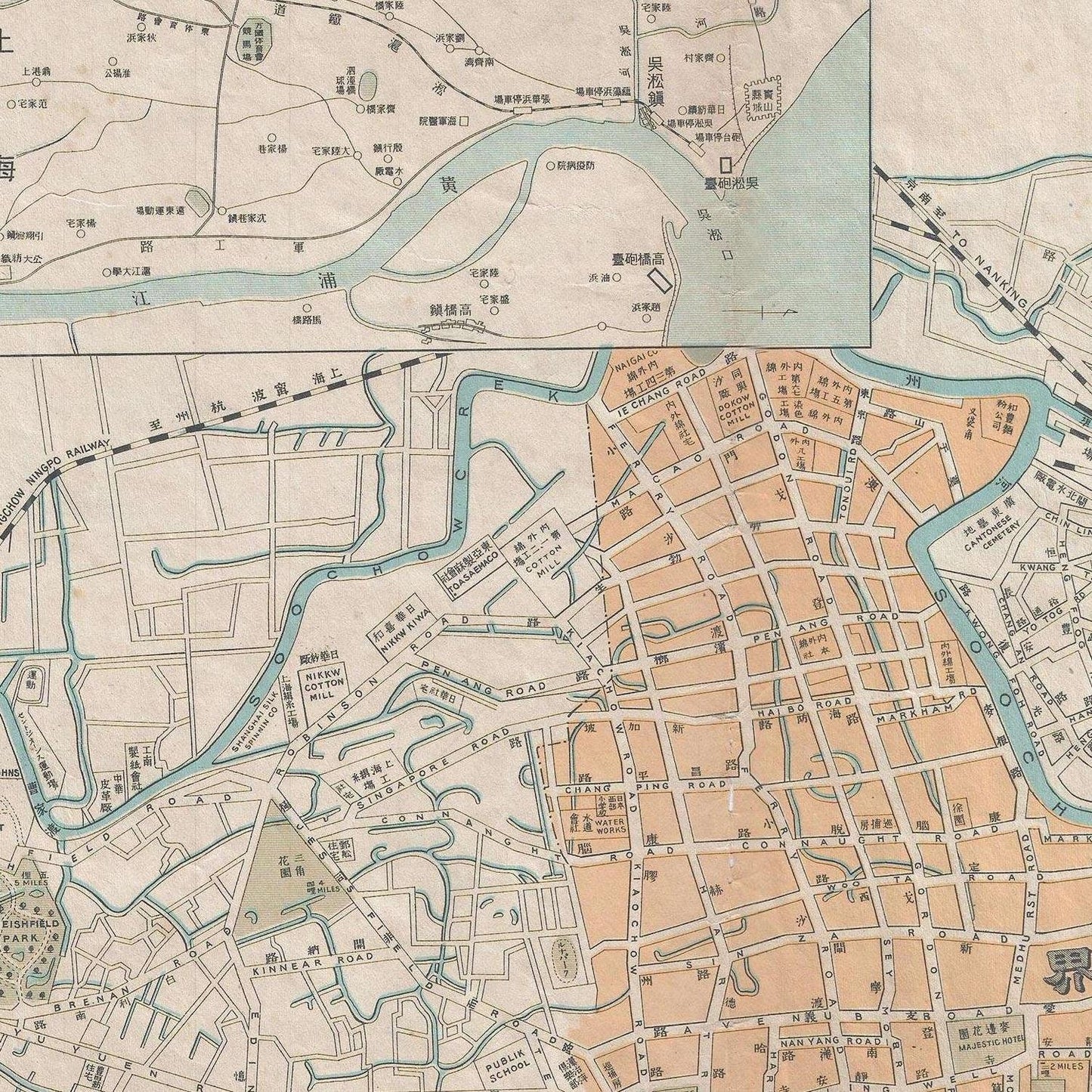 detail of the map from the centre left