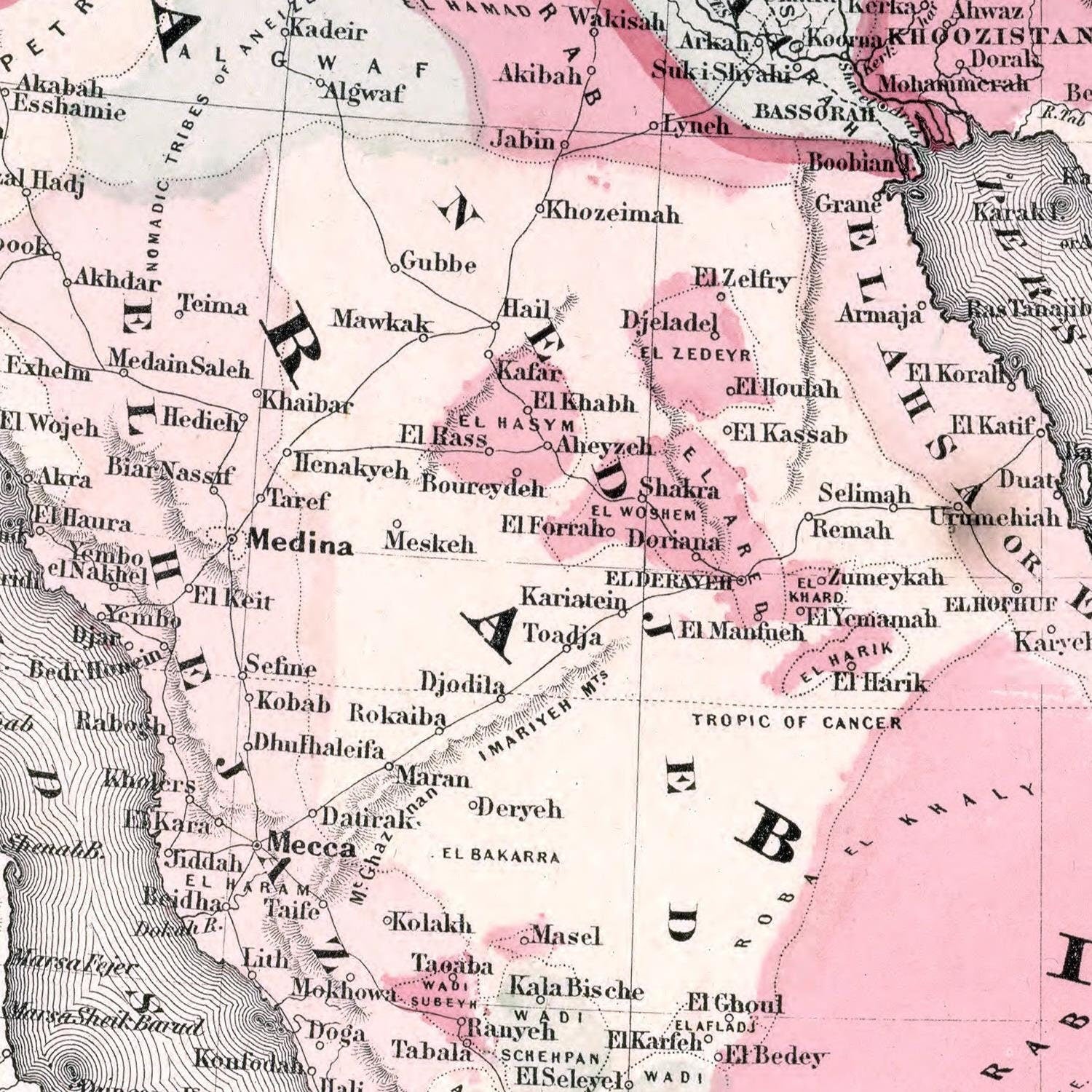 detail of the map from the centre 