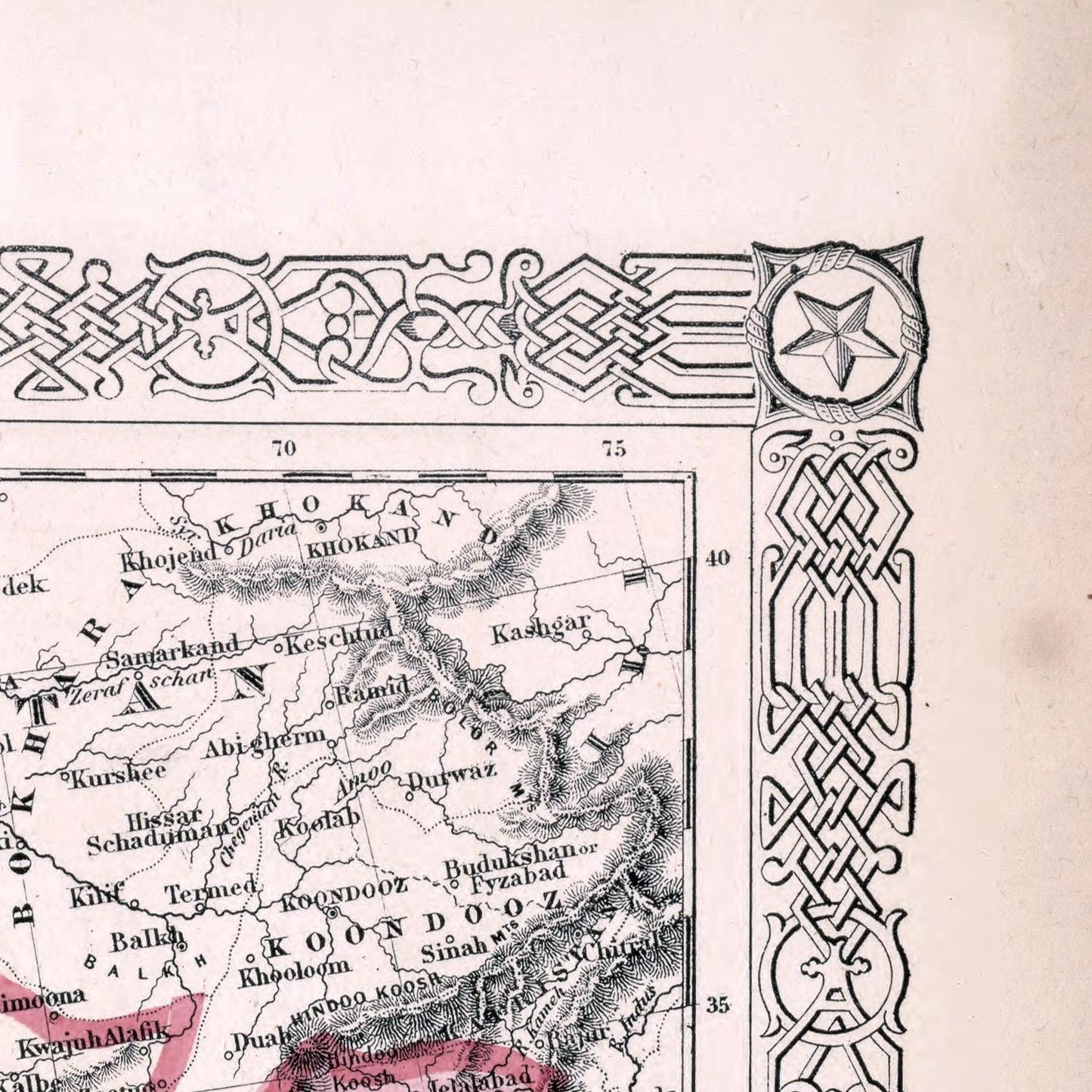 detail of the map from the top right corner