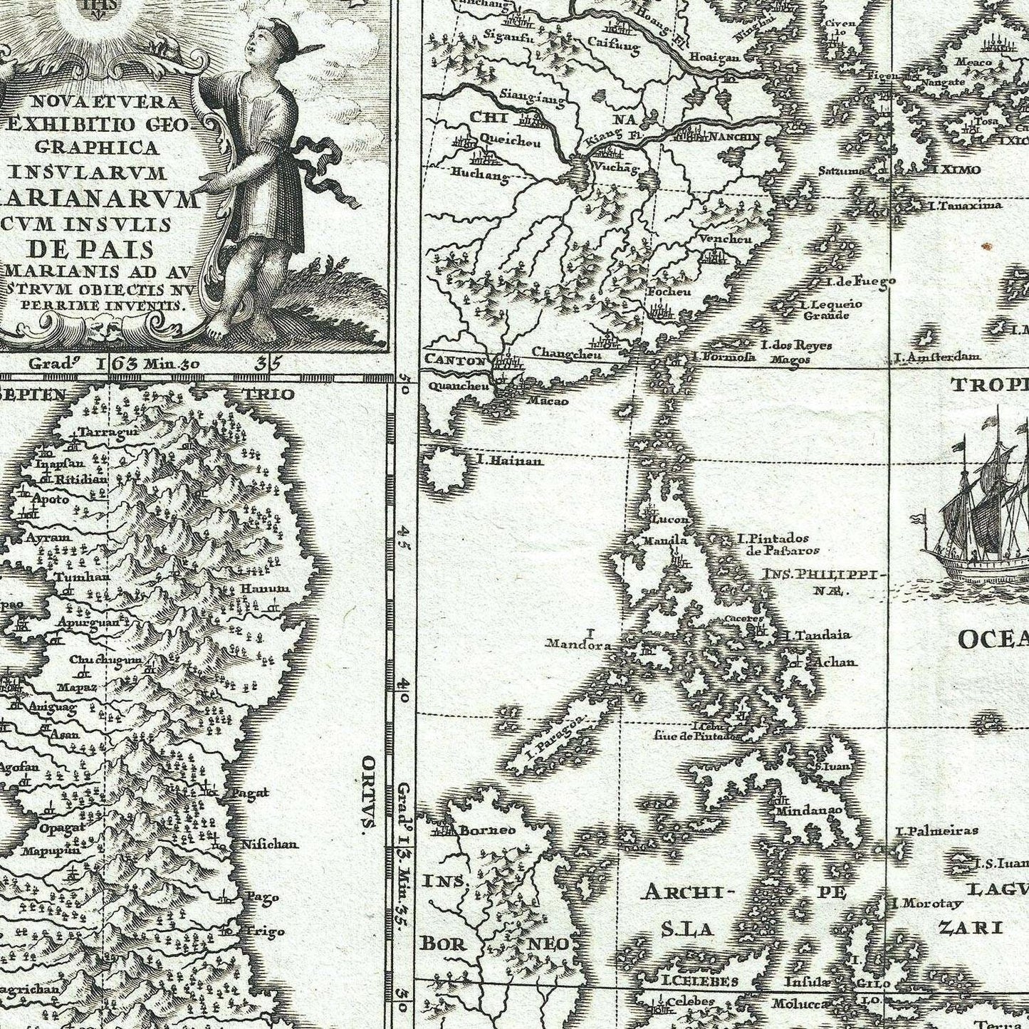 detail of the map from the centre left