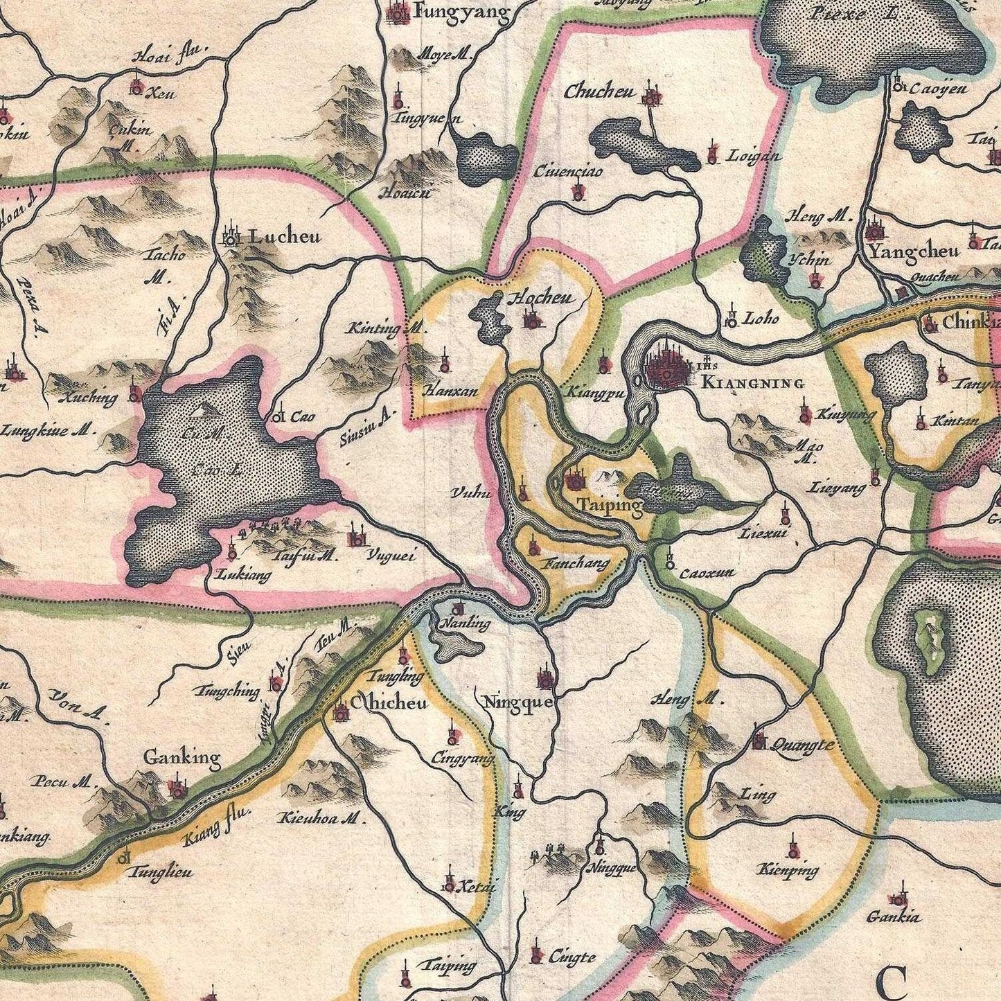 detail of the map from the centre 