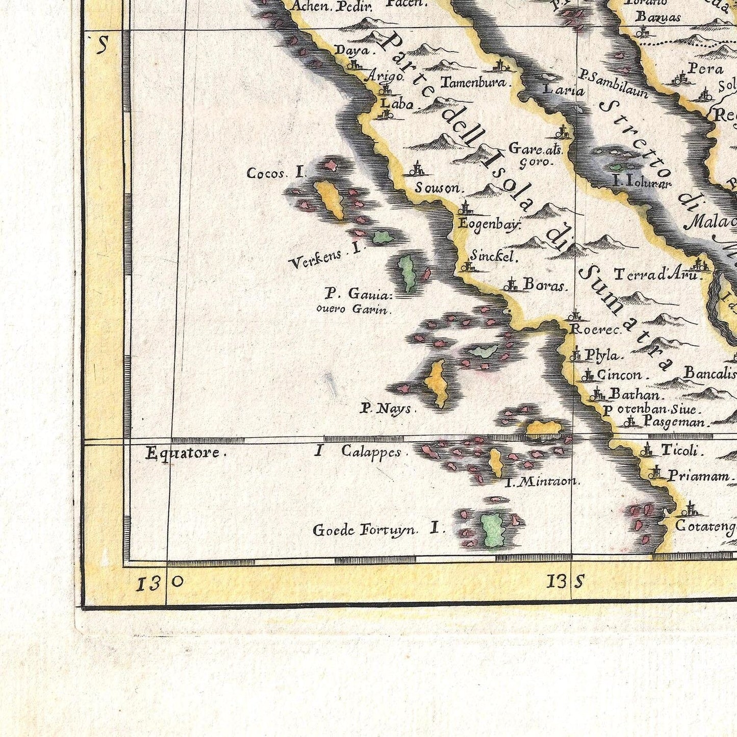 detail of the map from the bottom left corner