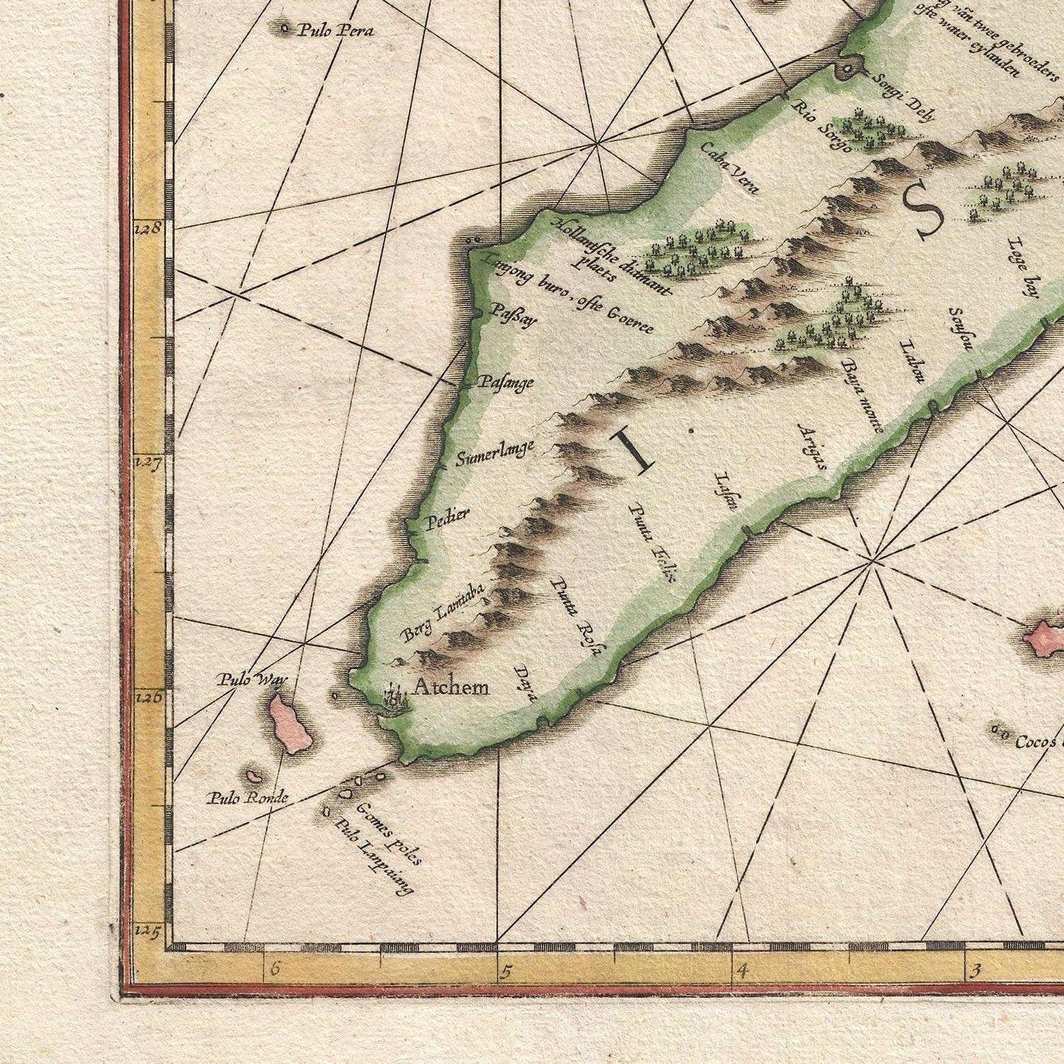 detail of the map from the bottom left corner