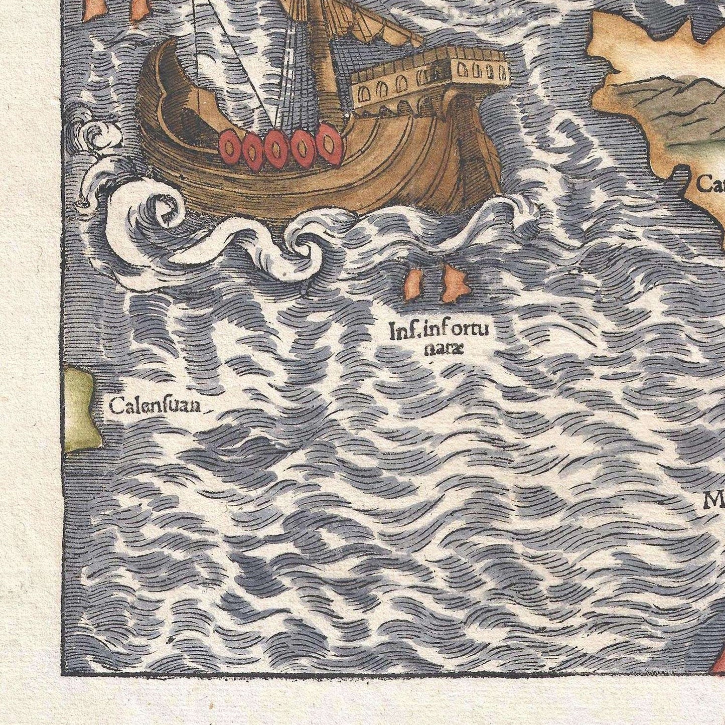 detail of the map from the bottom left corner