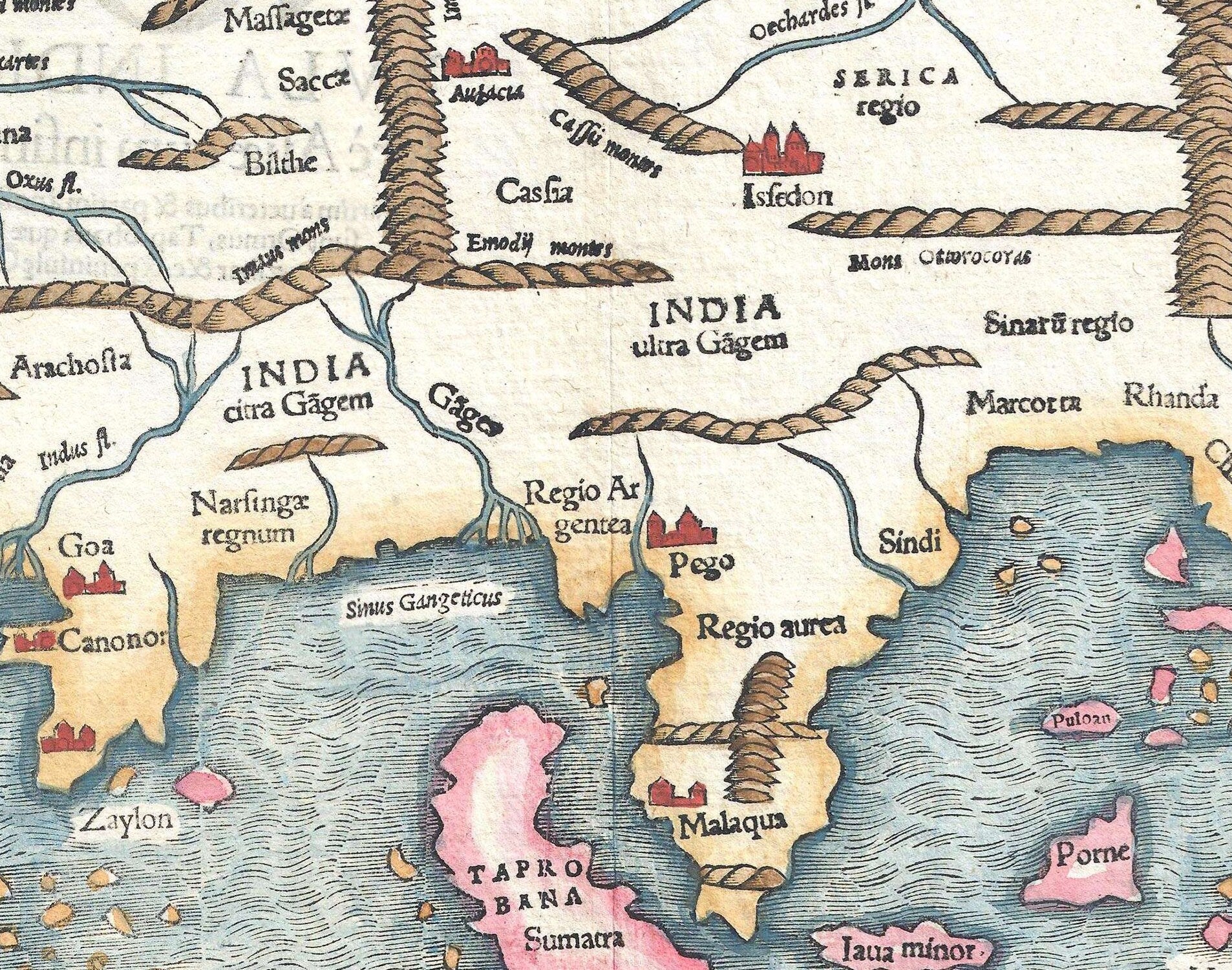 detail of the map from the centre 