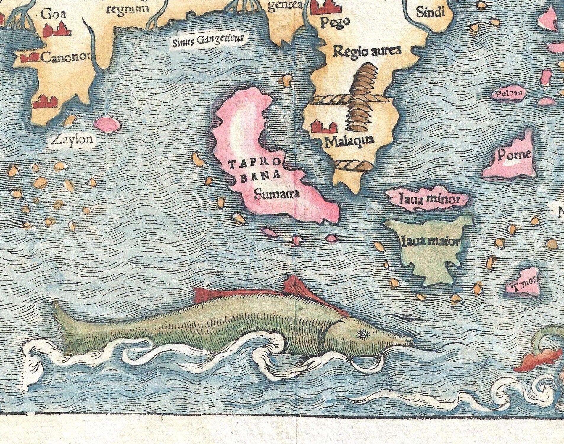 detail of the map from the centre left