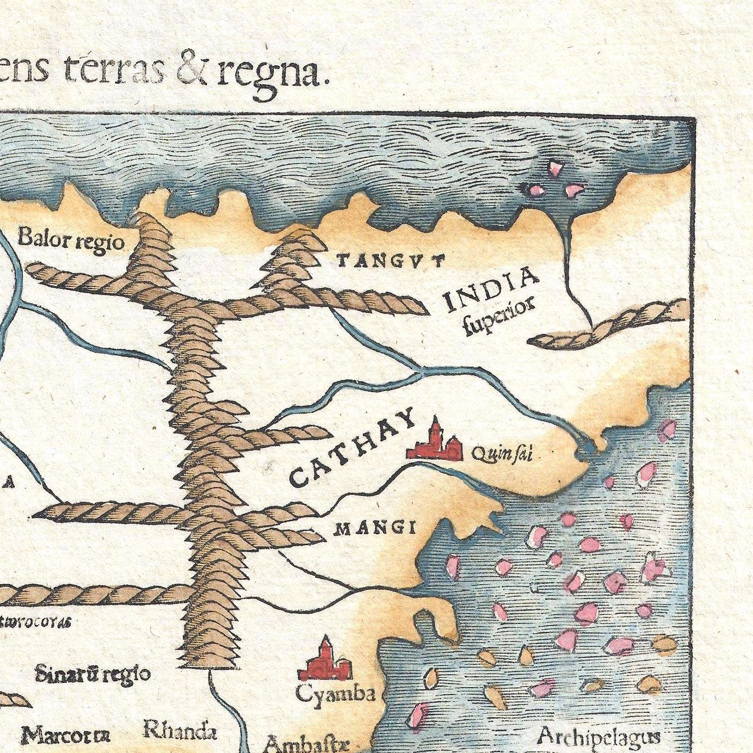 detail of the map from the top right corner