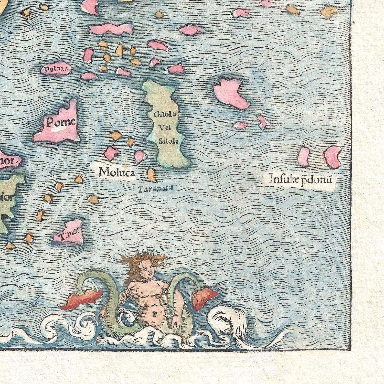 detail of the map from the bottom right corner