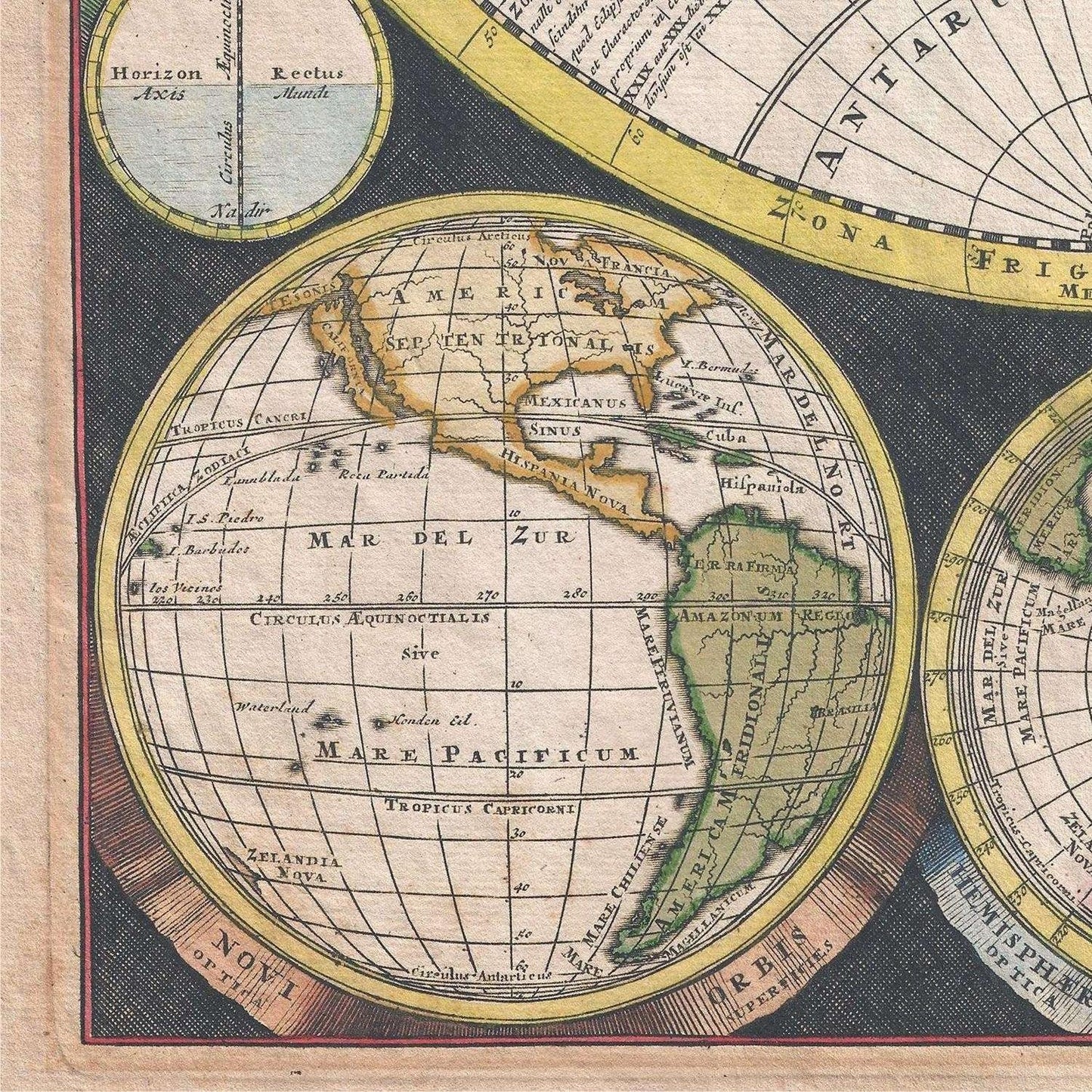 detail of the map from the bottom left corner