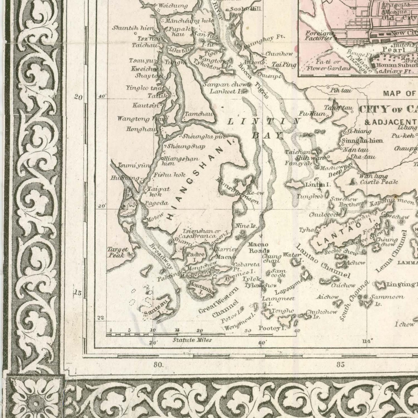 detail of the map from the bottom left corner