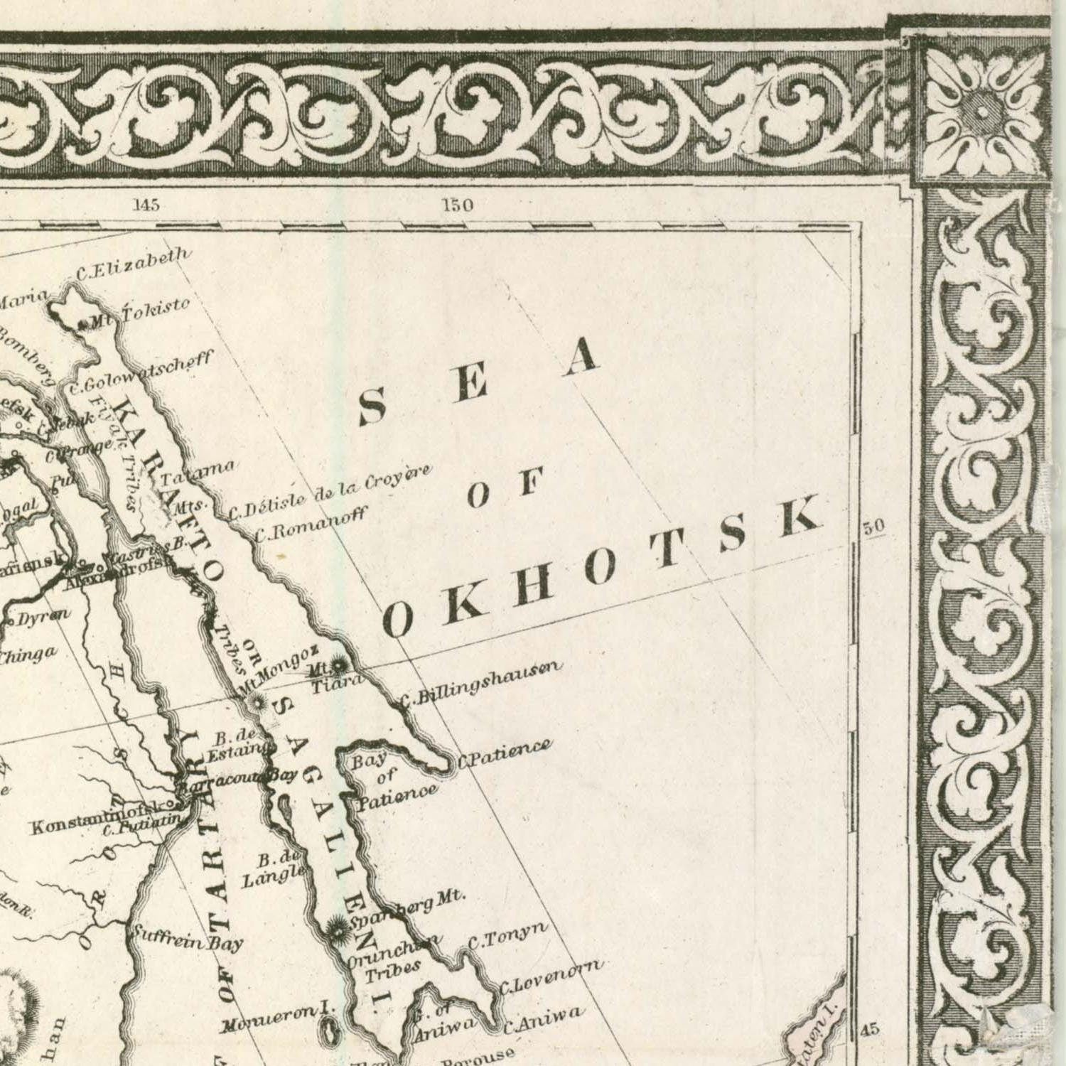 detail of the map from the top right corner