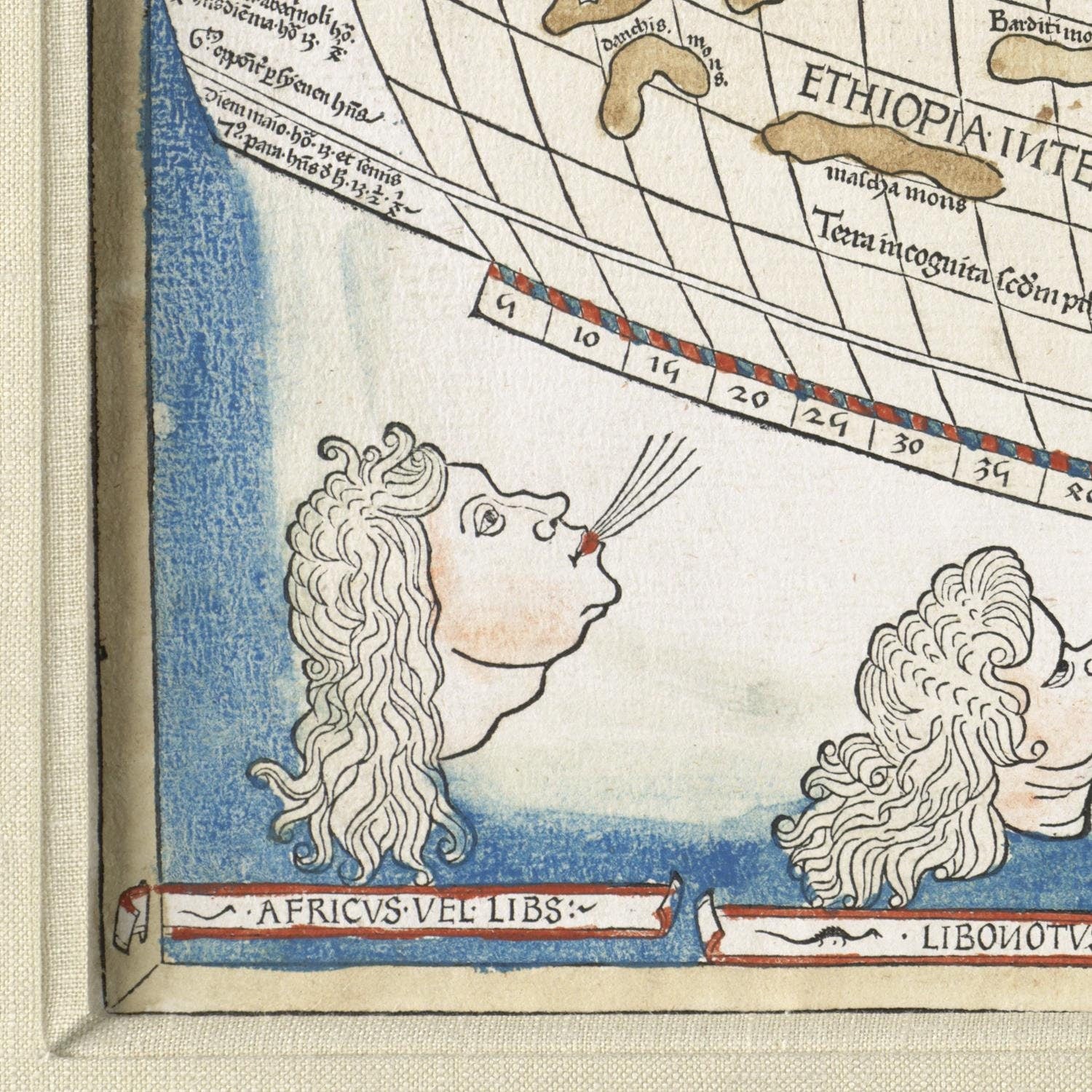 detail of the map from the bottom left corner