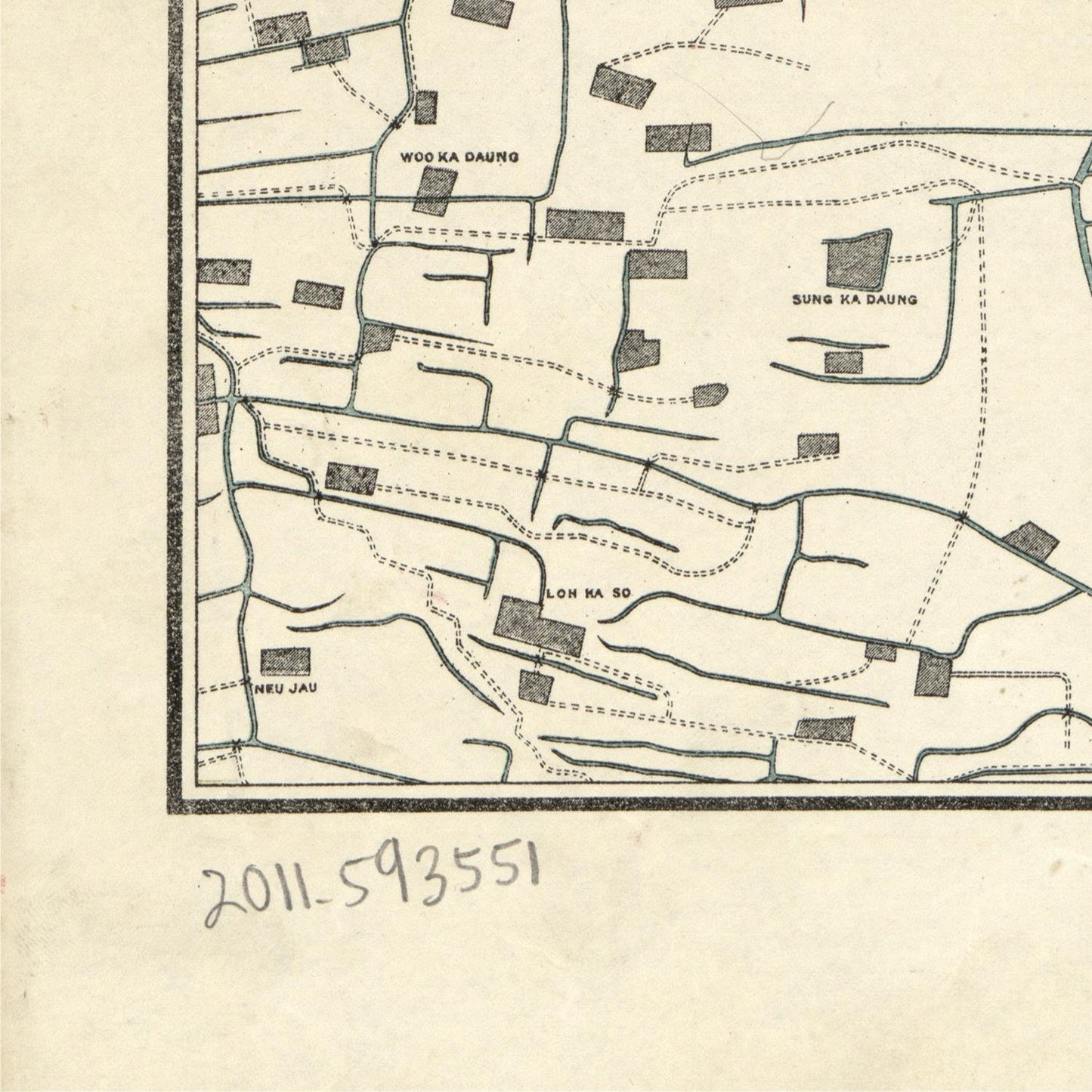 detail of the map from the bottom left corner