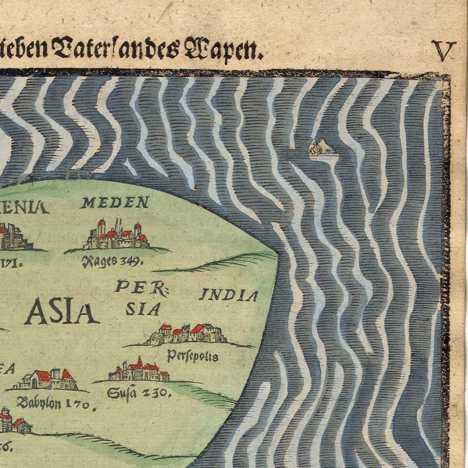 detail of the map from the top right corner