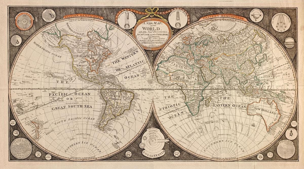 presentation of the map reproduction without a frame