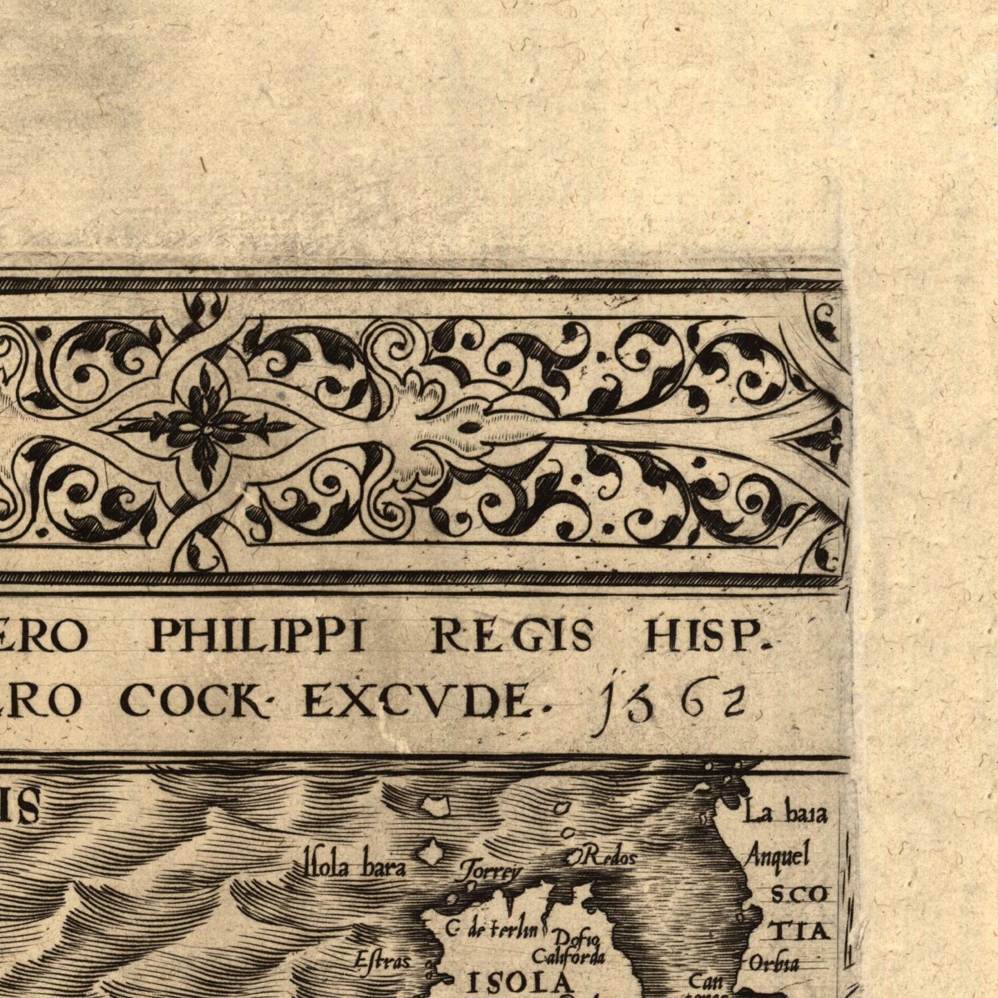 detail of the map from the top right corner