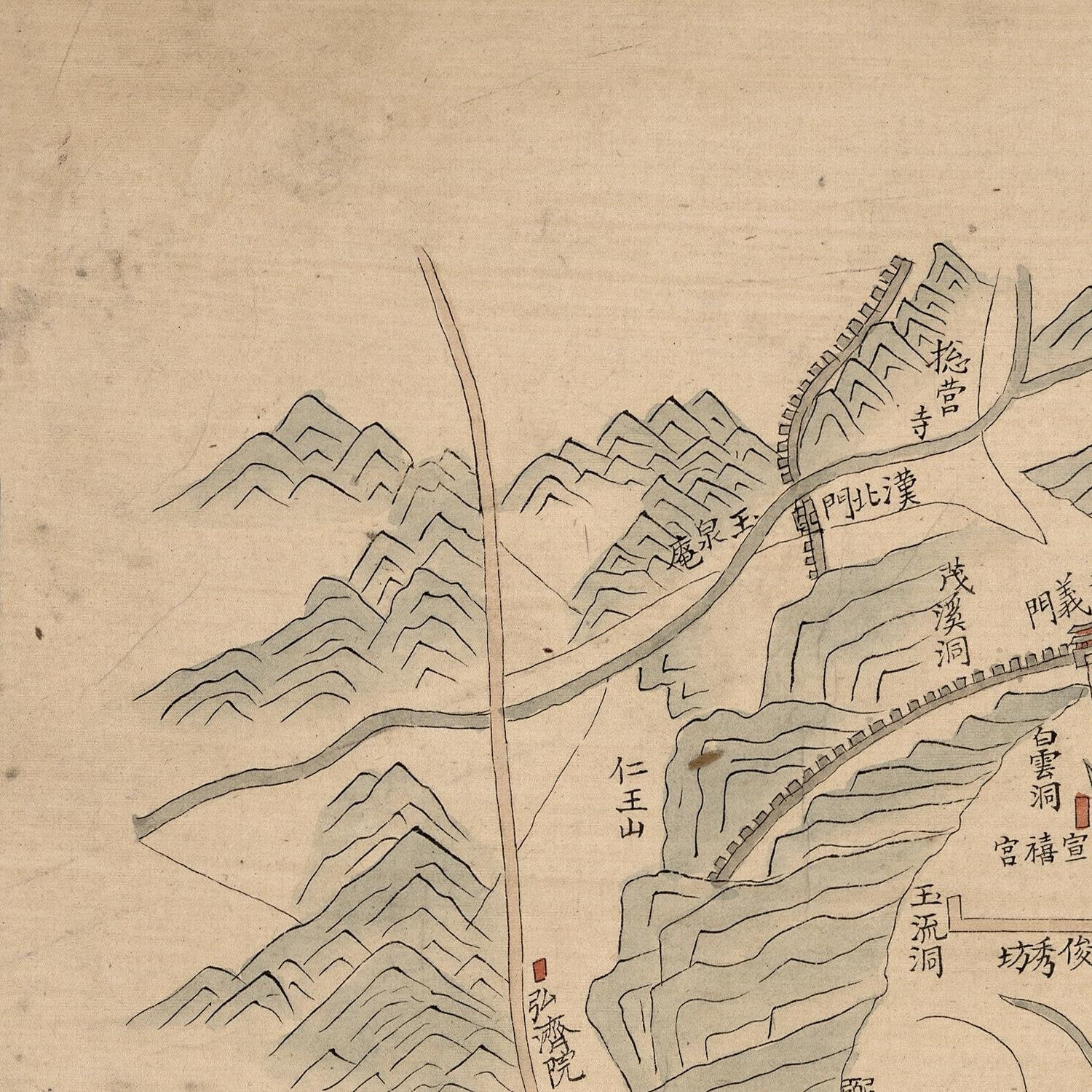 detail of the map from the top left corner