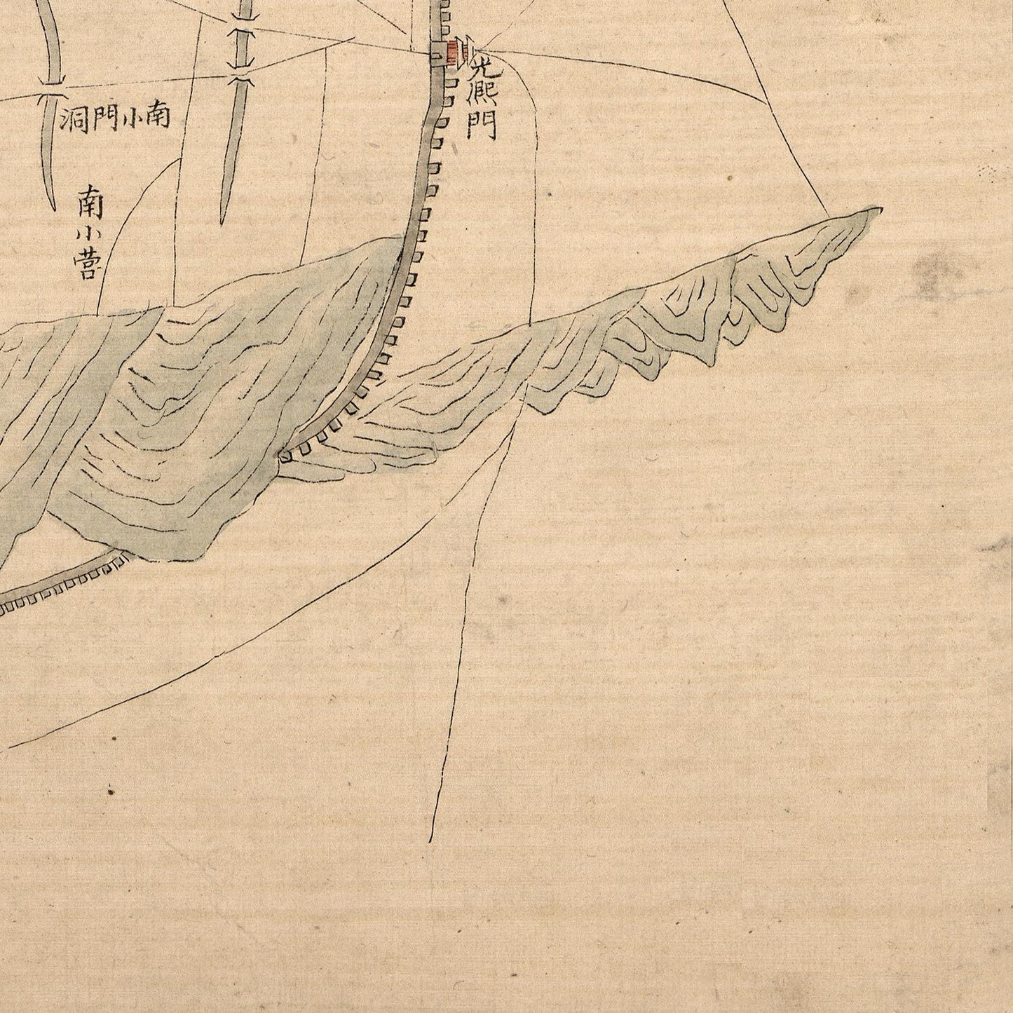 detail of the map from the bottom right corner