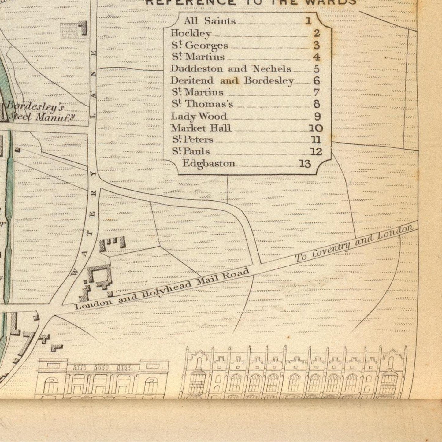 detail of the map from the bottom right corner