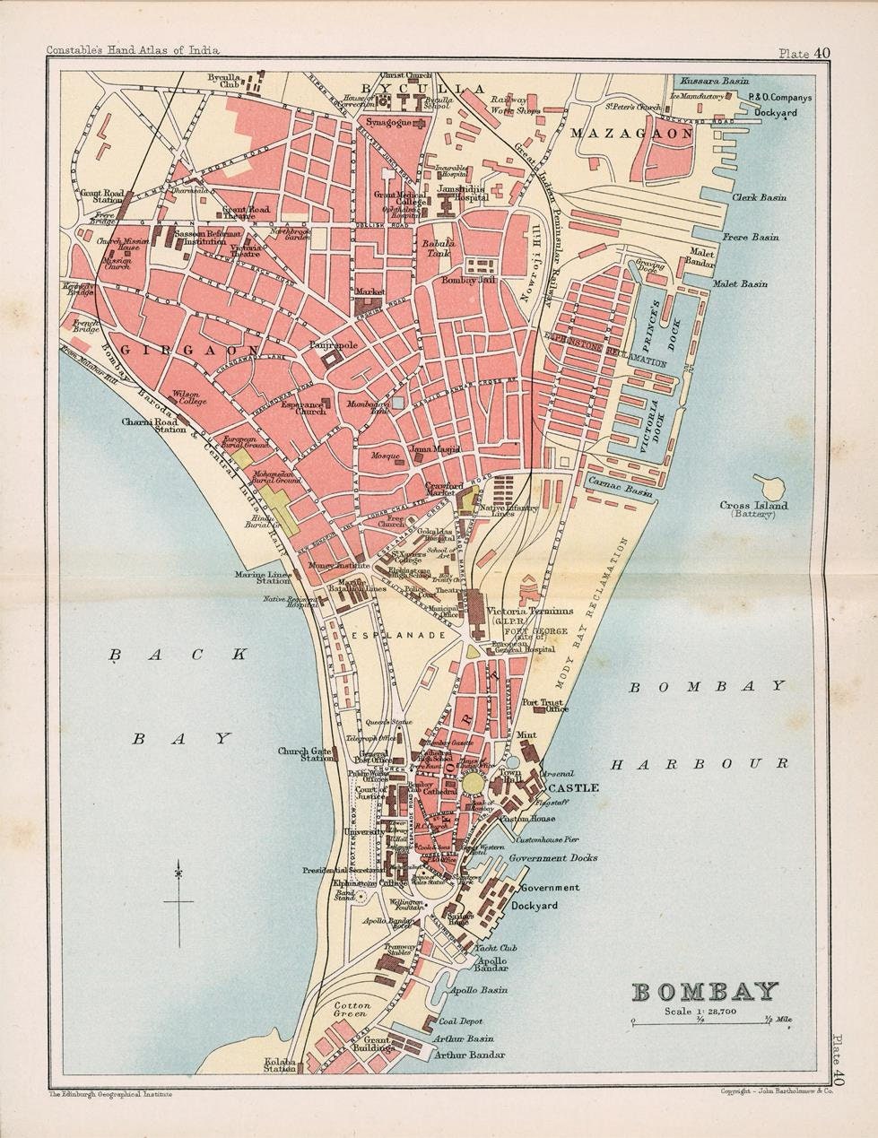 presentation of the map reproduction without a frame