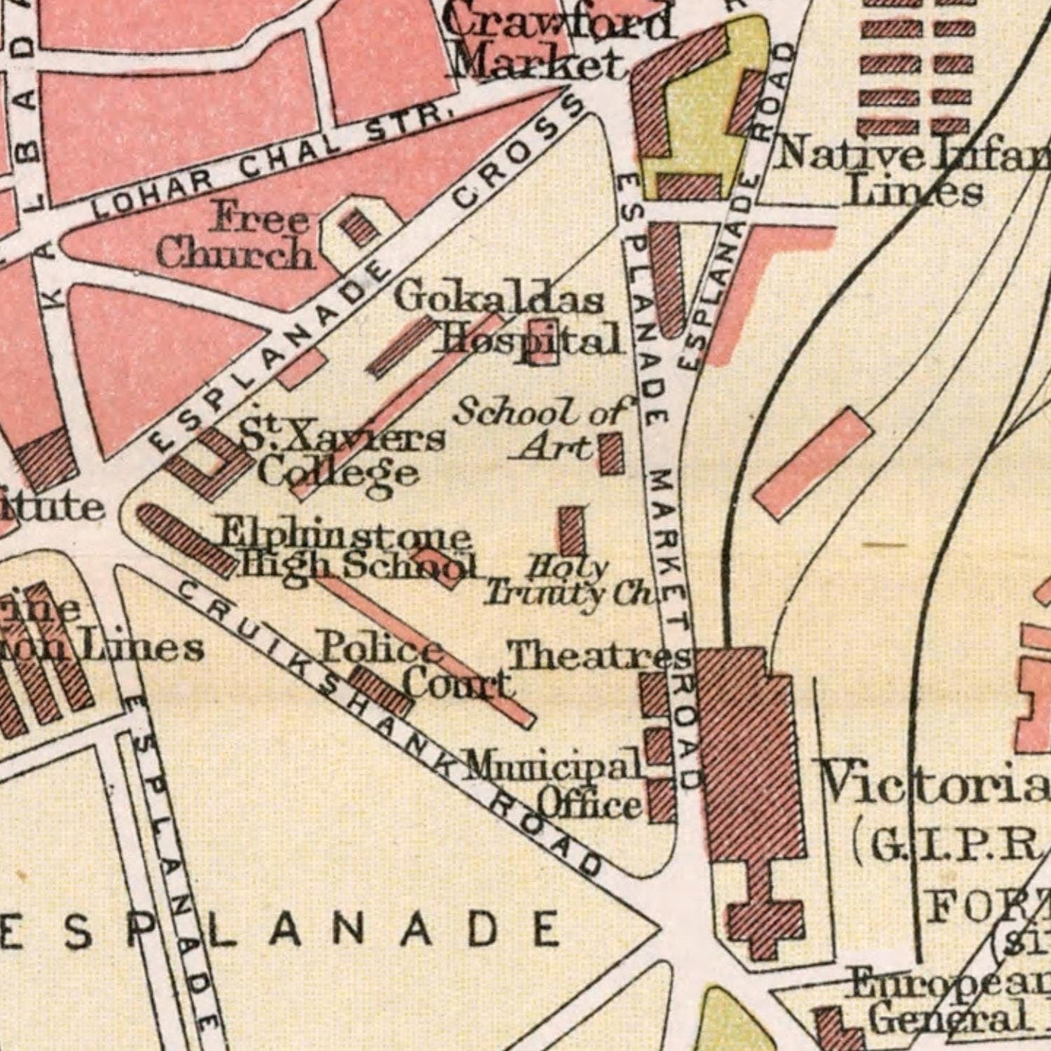 detail of the map from the centre 