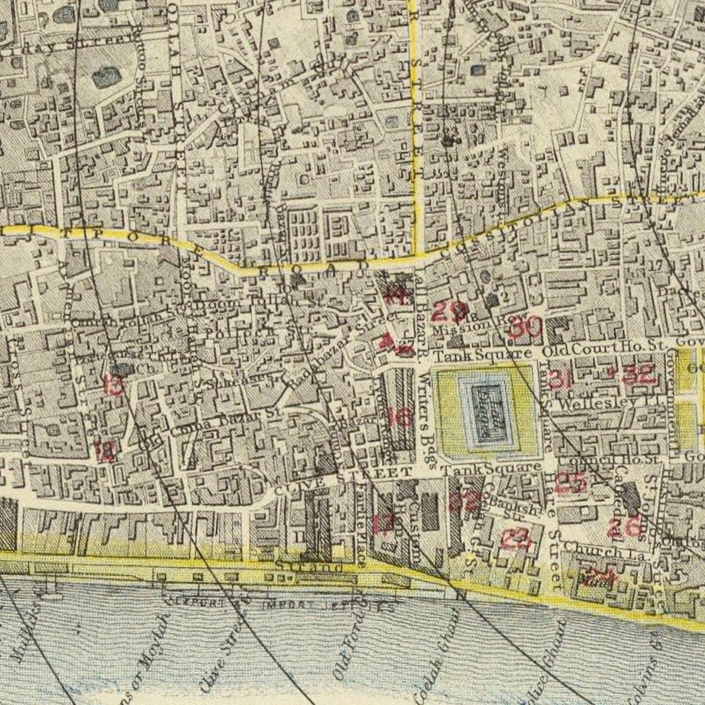 Antique map of Calcutta, 1883