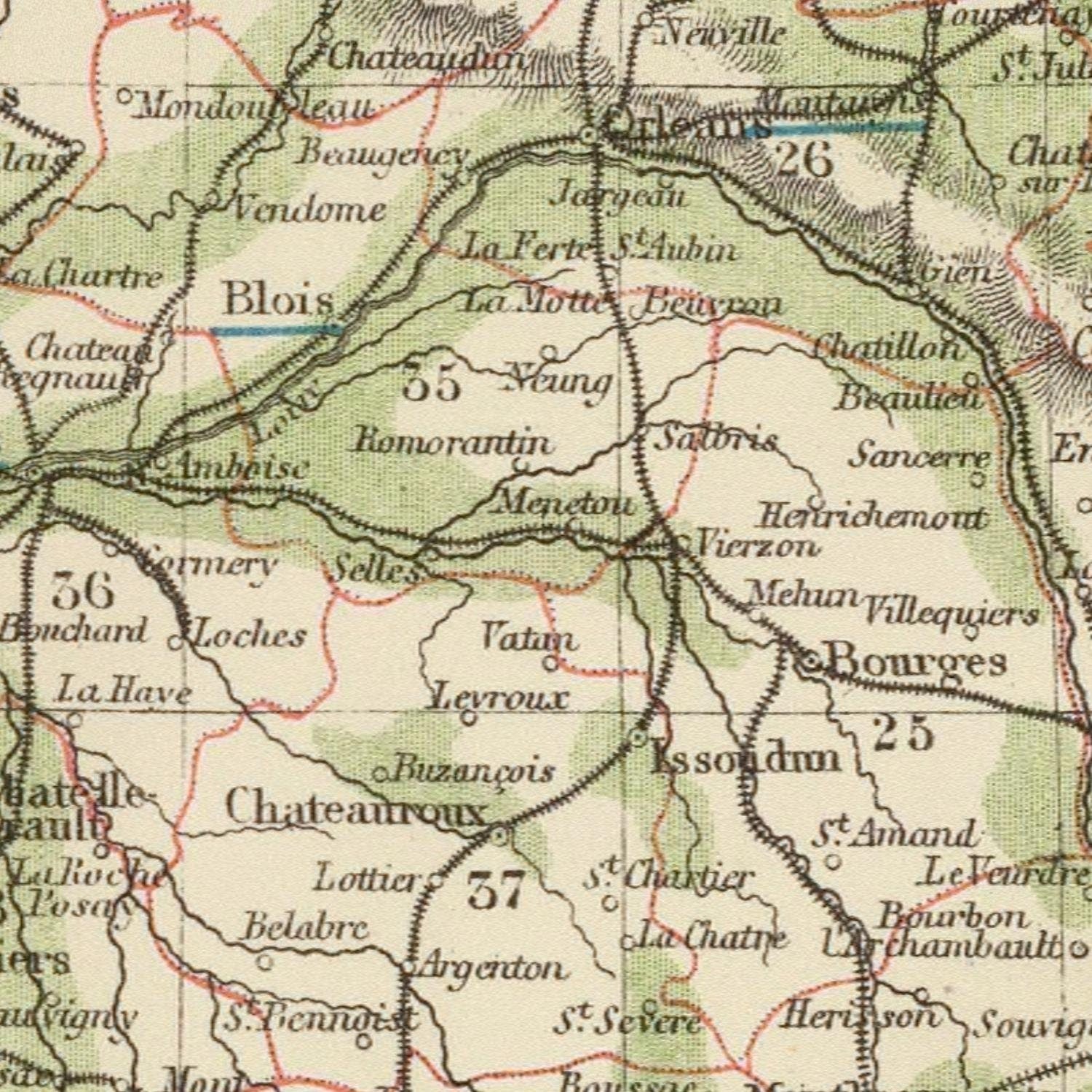 detail of the map from the centre 