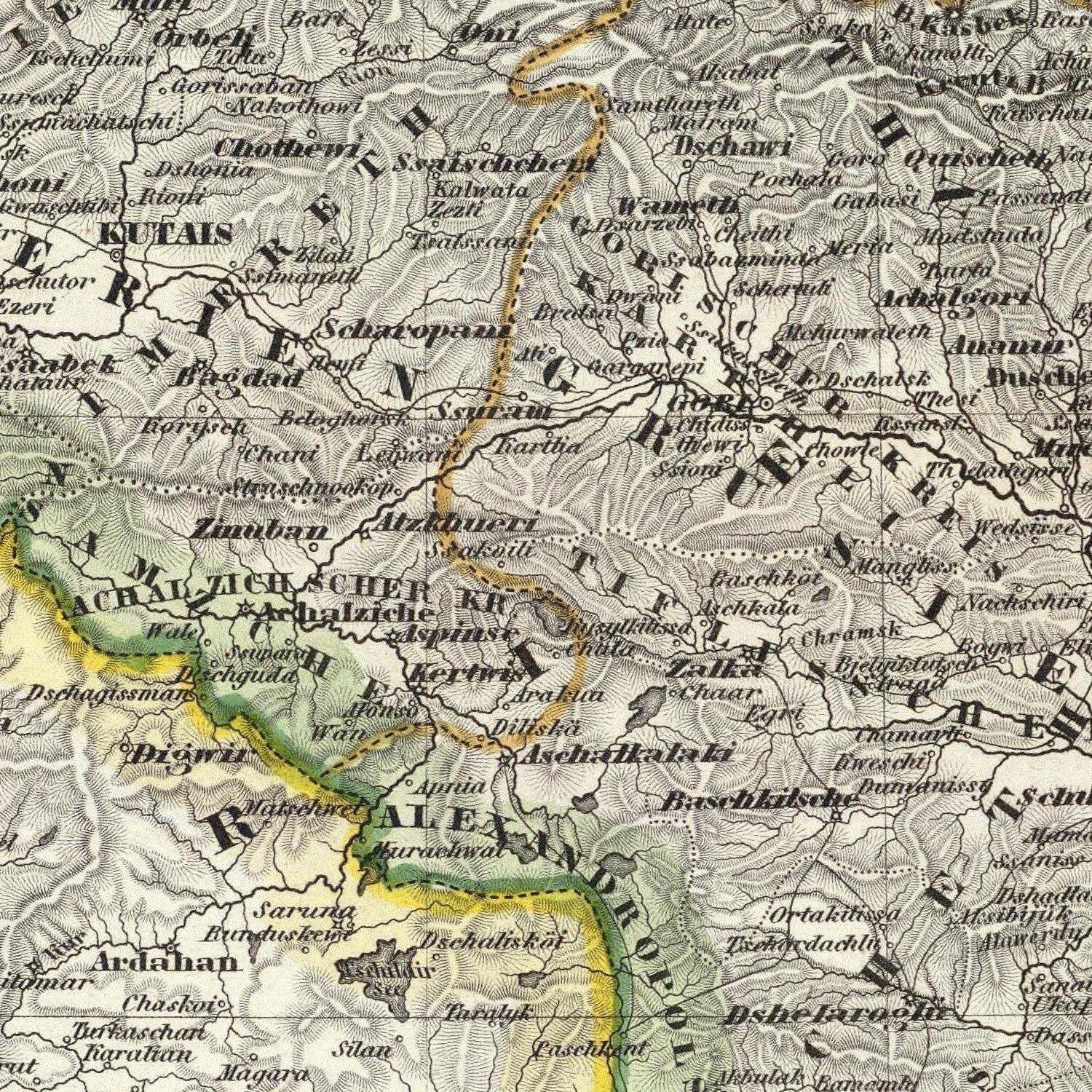 detail of the map from the centre 