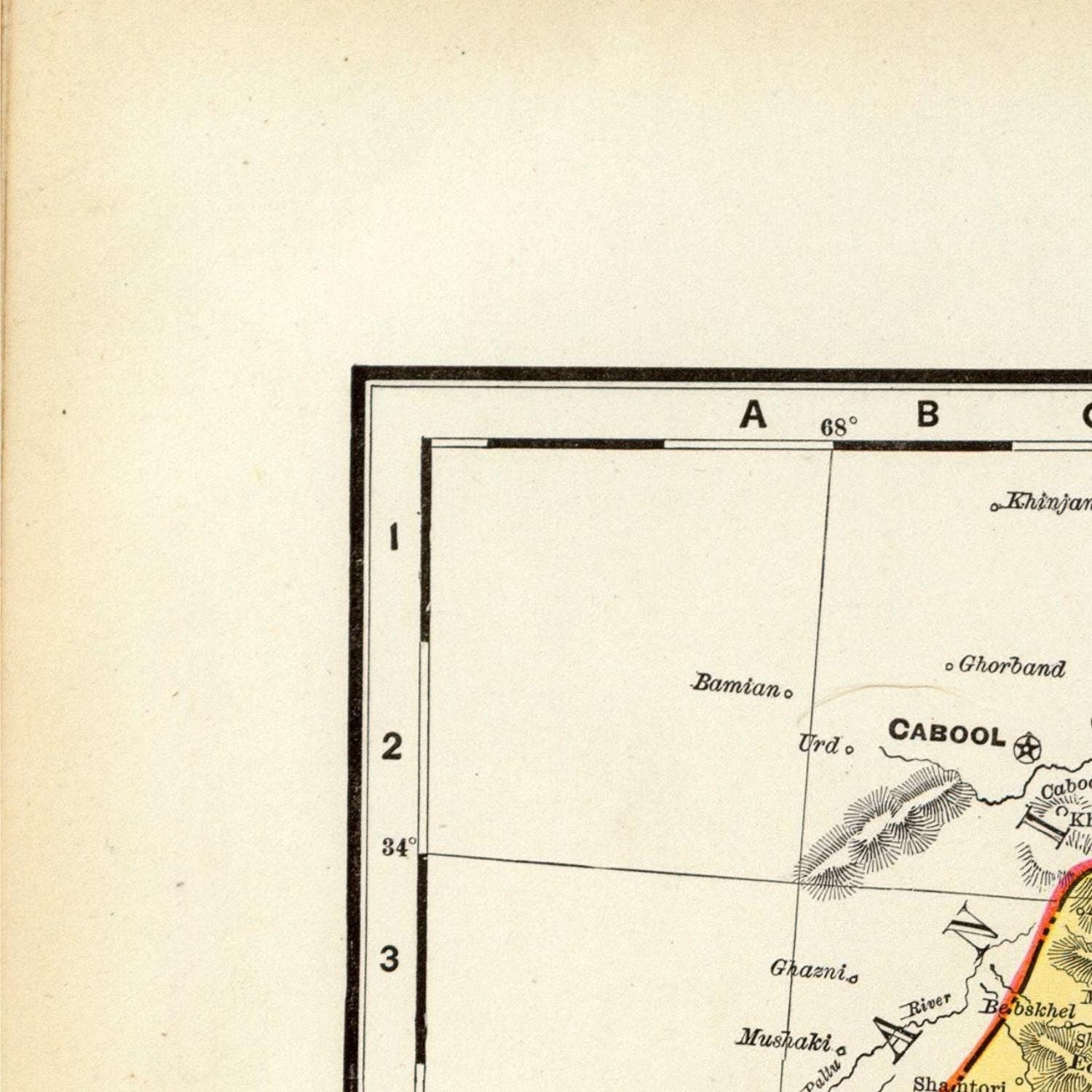 detail of the map from the top left corner