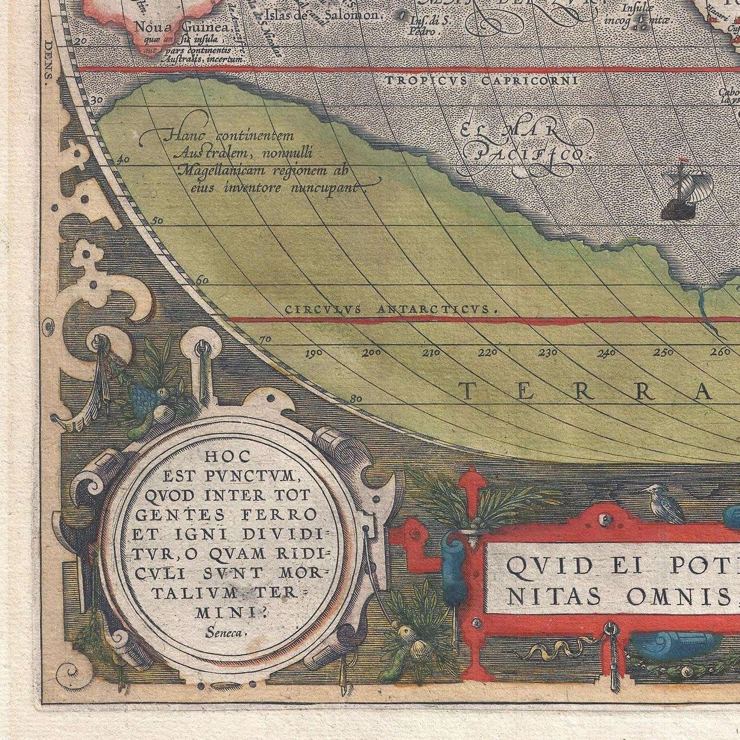 detail of the map from the bottom left corner