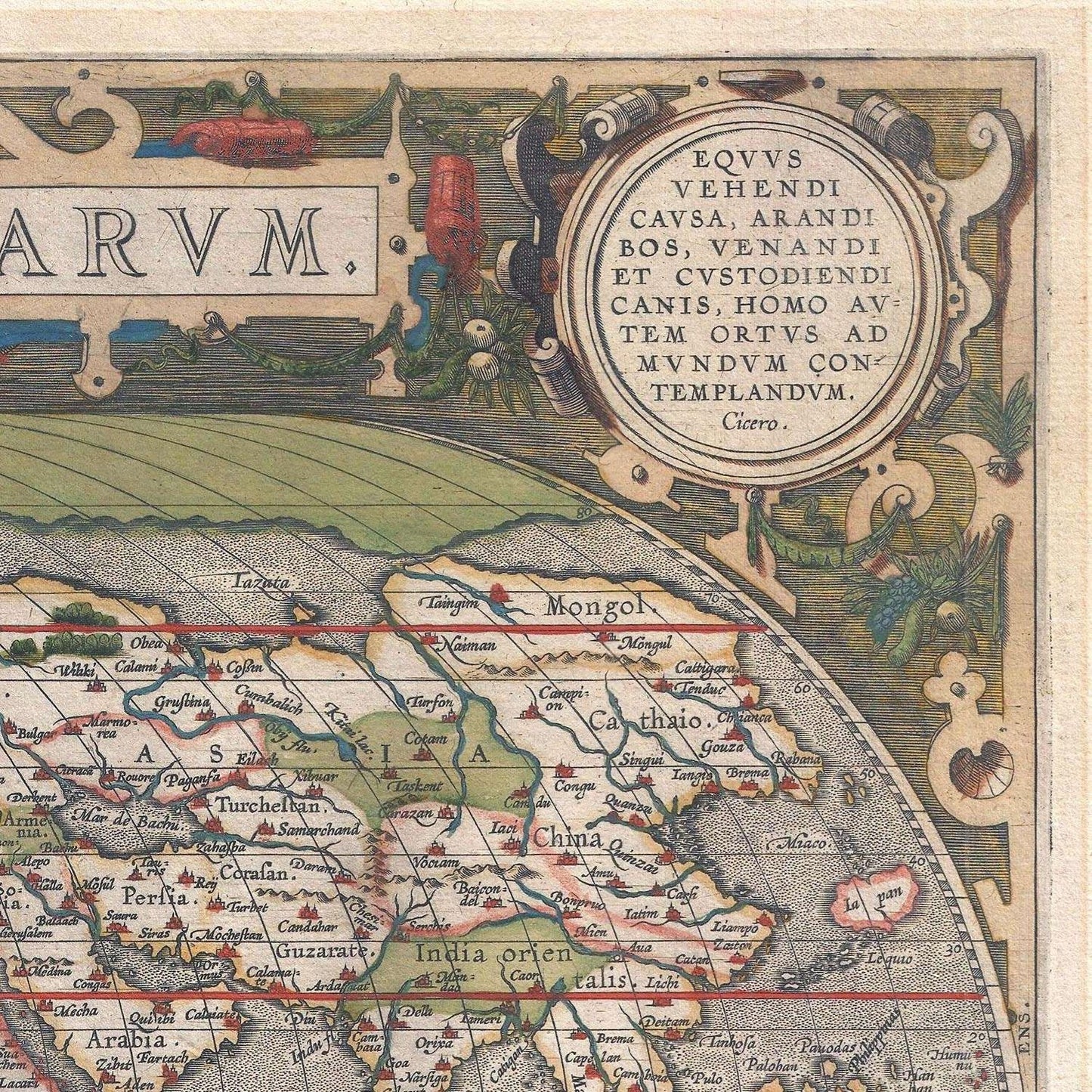 detail of the map from the top right corner