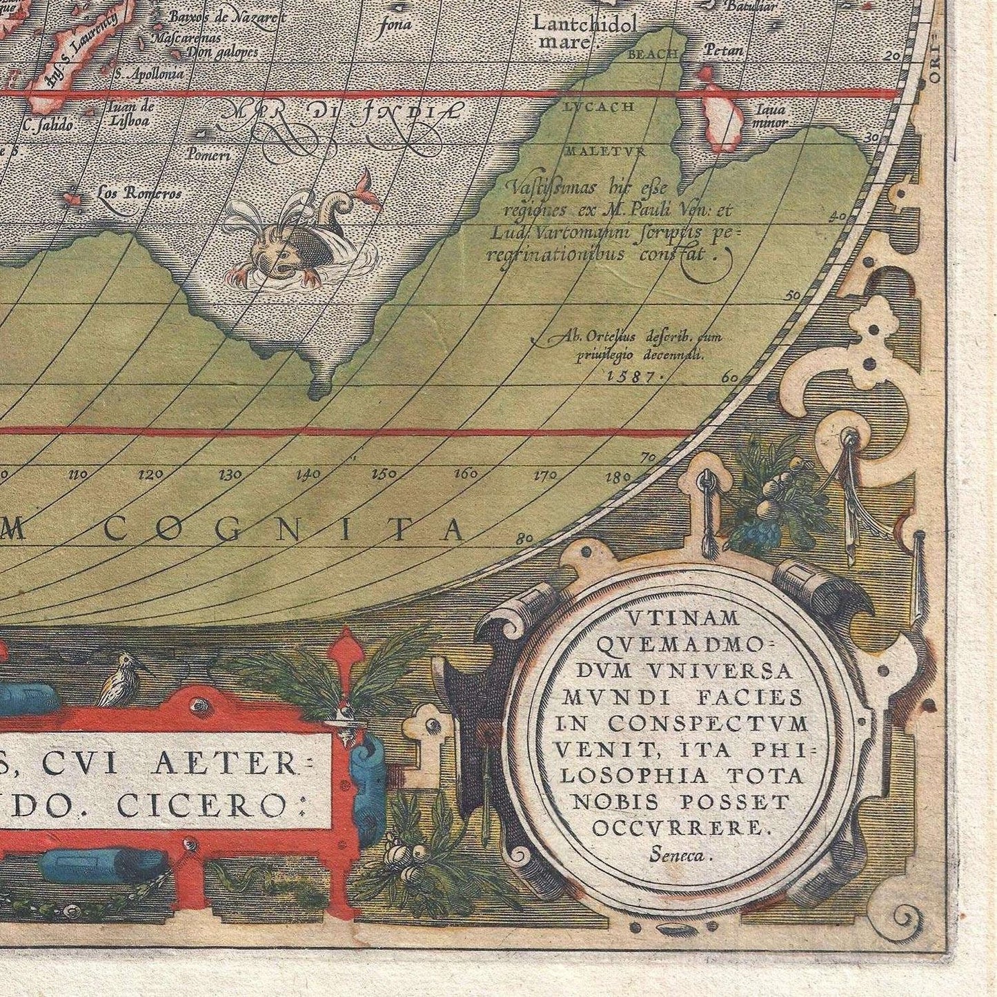 detail of the map from the bottom right corner