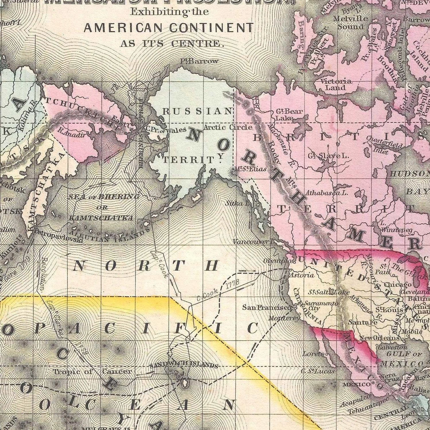 detail of the map from the centre left