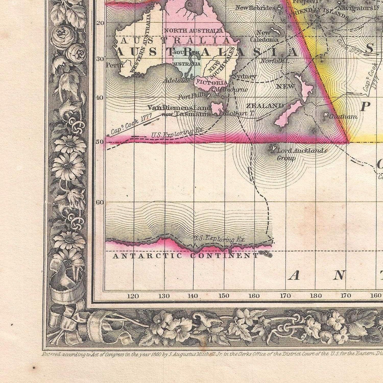 detail of the map from the bottom left corner