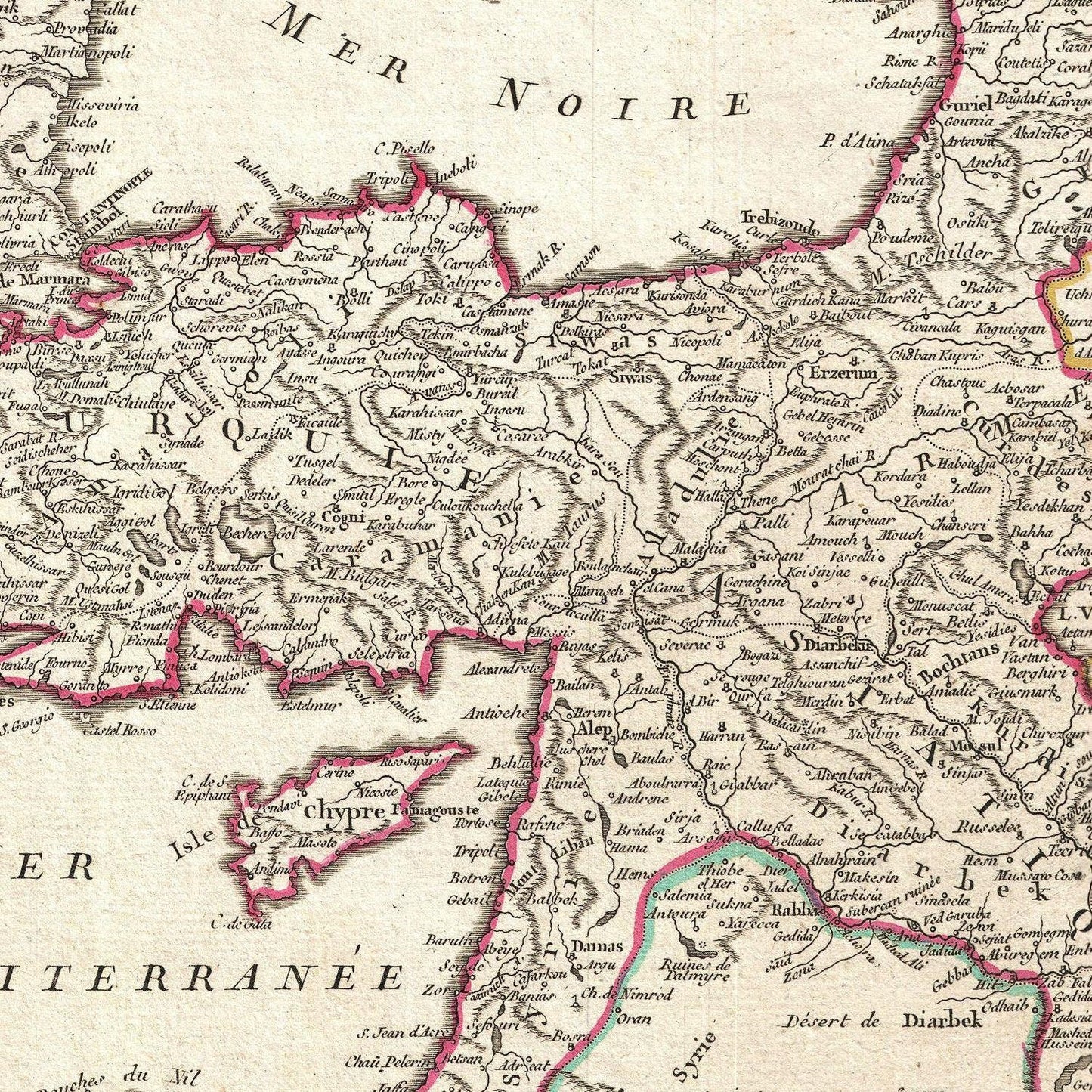 detail of the map from the centre left