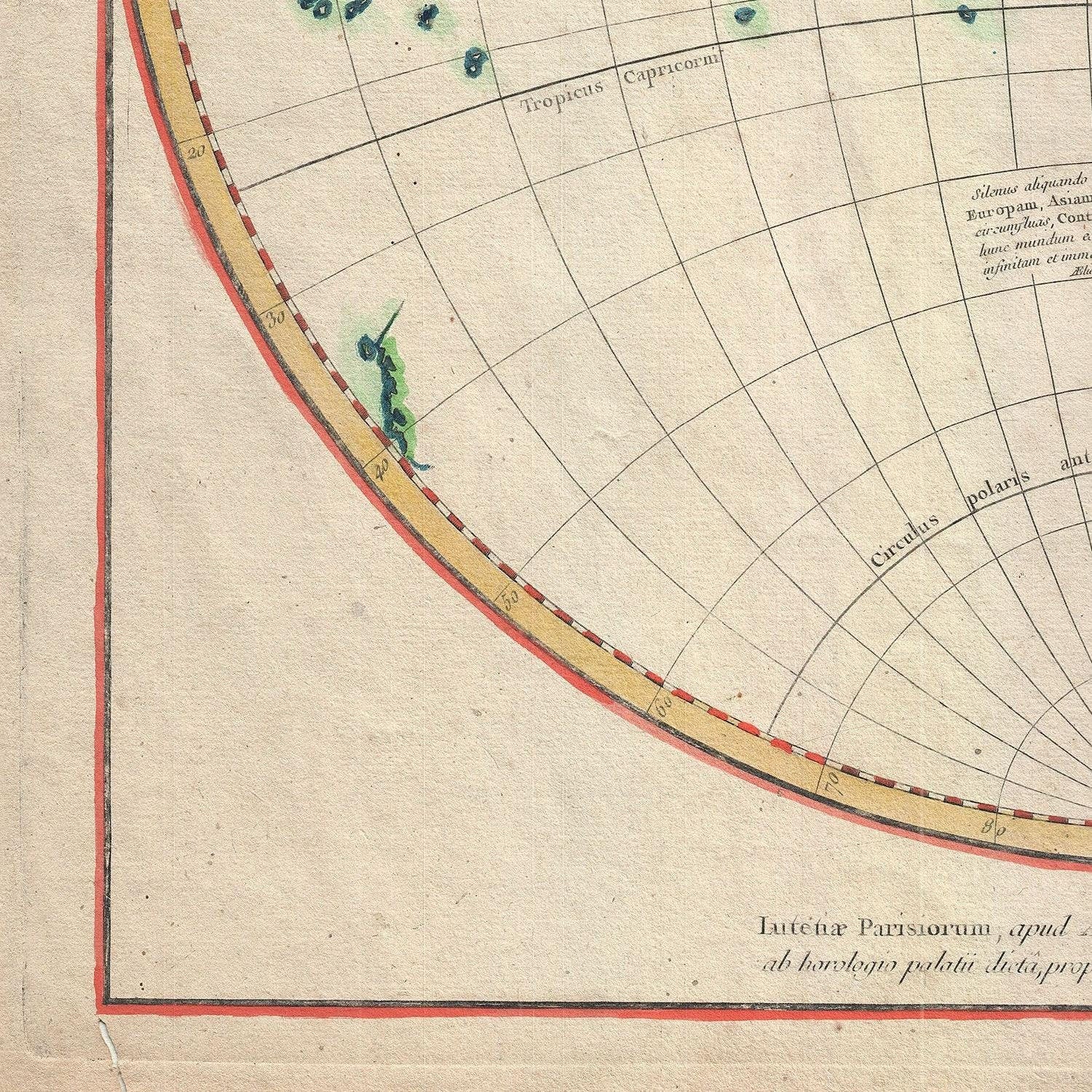 detail of the map from the bottom left corner