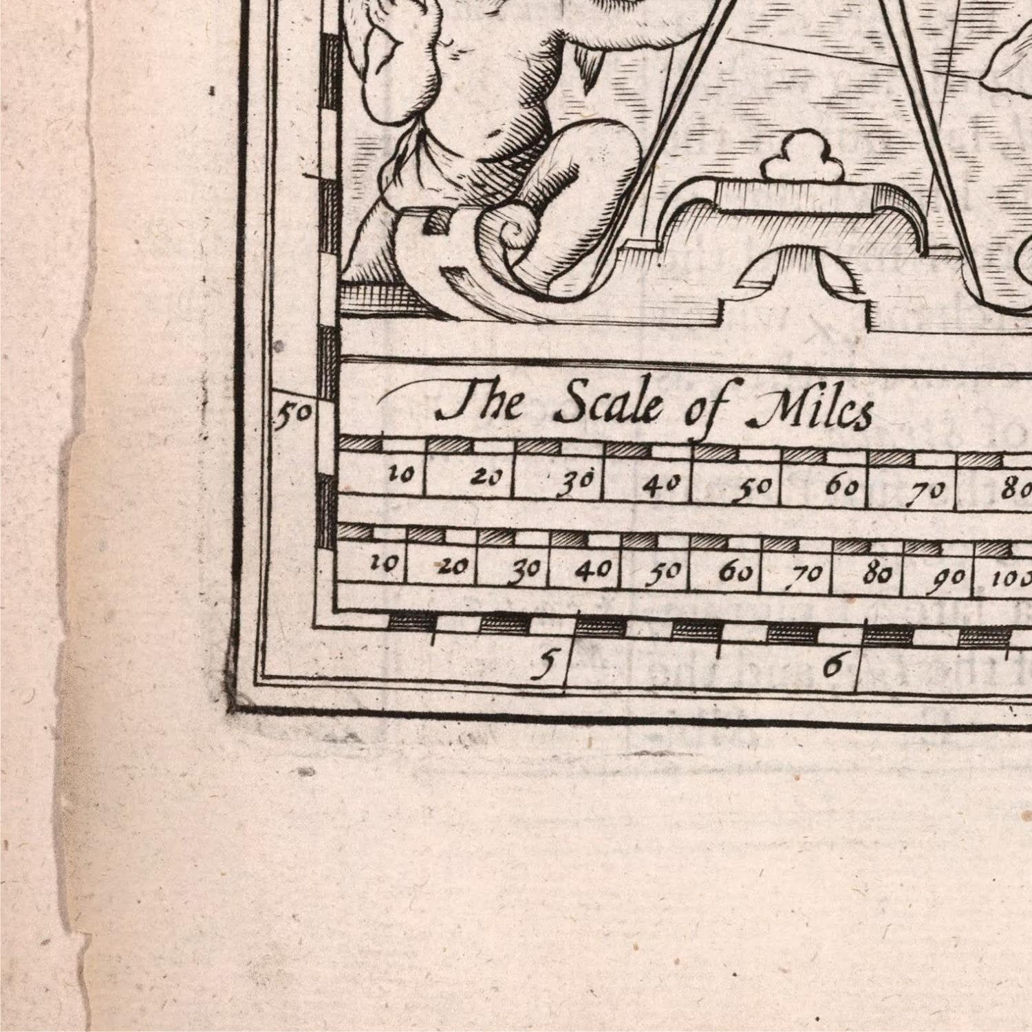 detail of the map from the bottom left corner