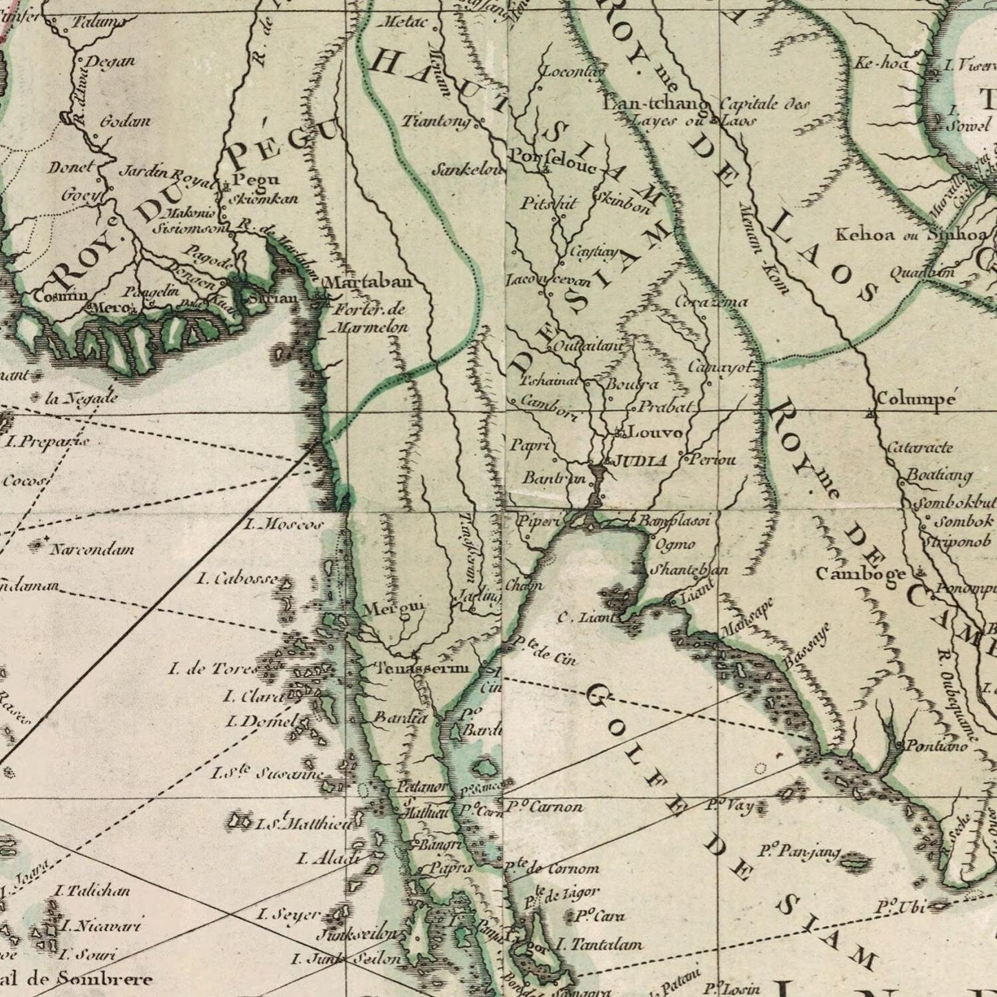 detail of the map from the centre 