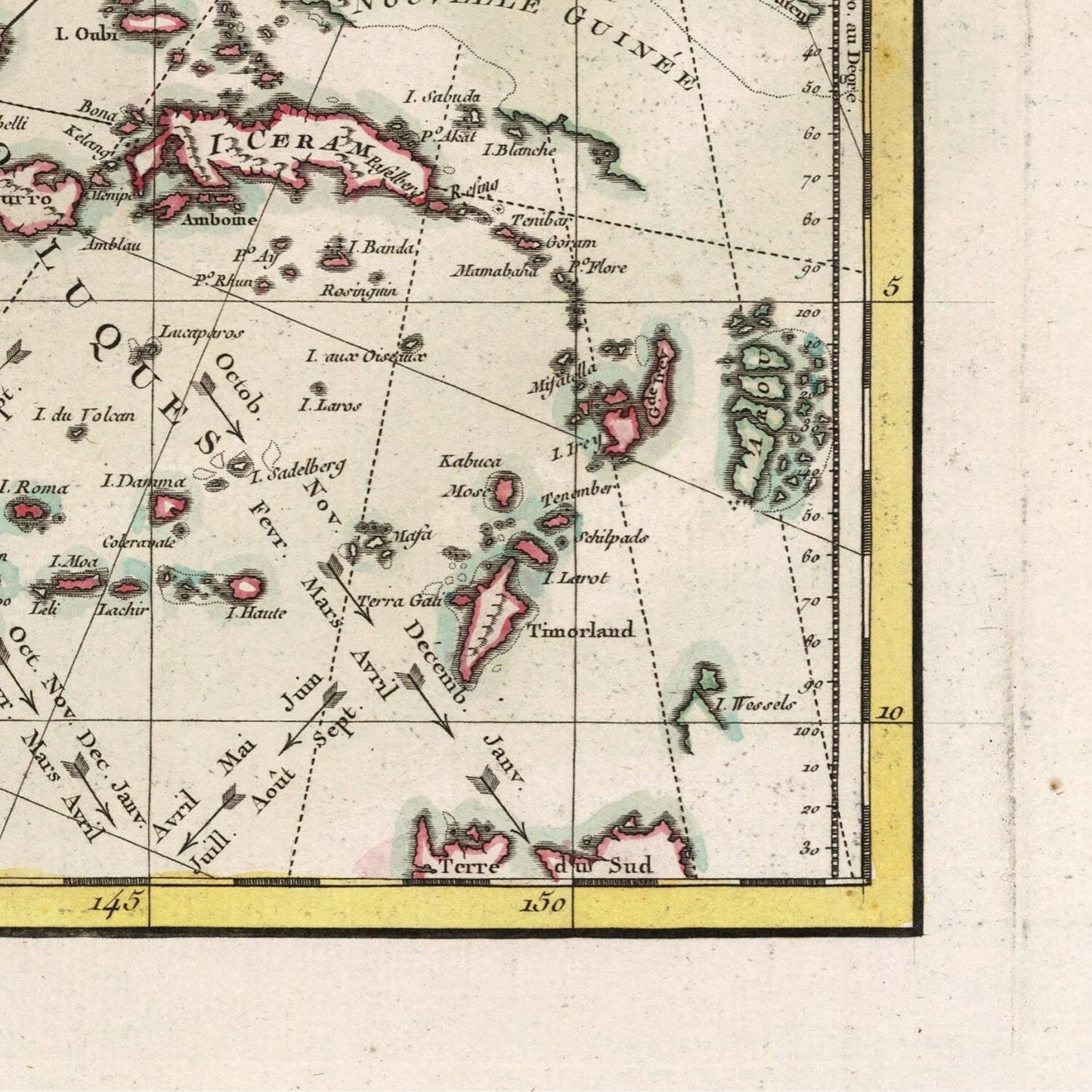 detail of the map from the bottom right corner