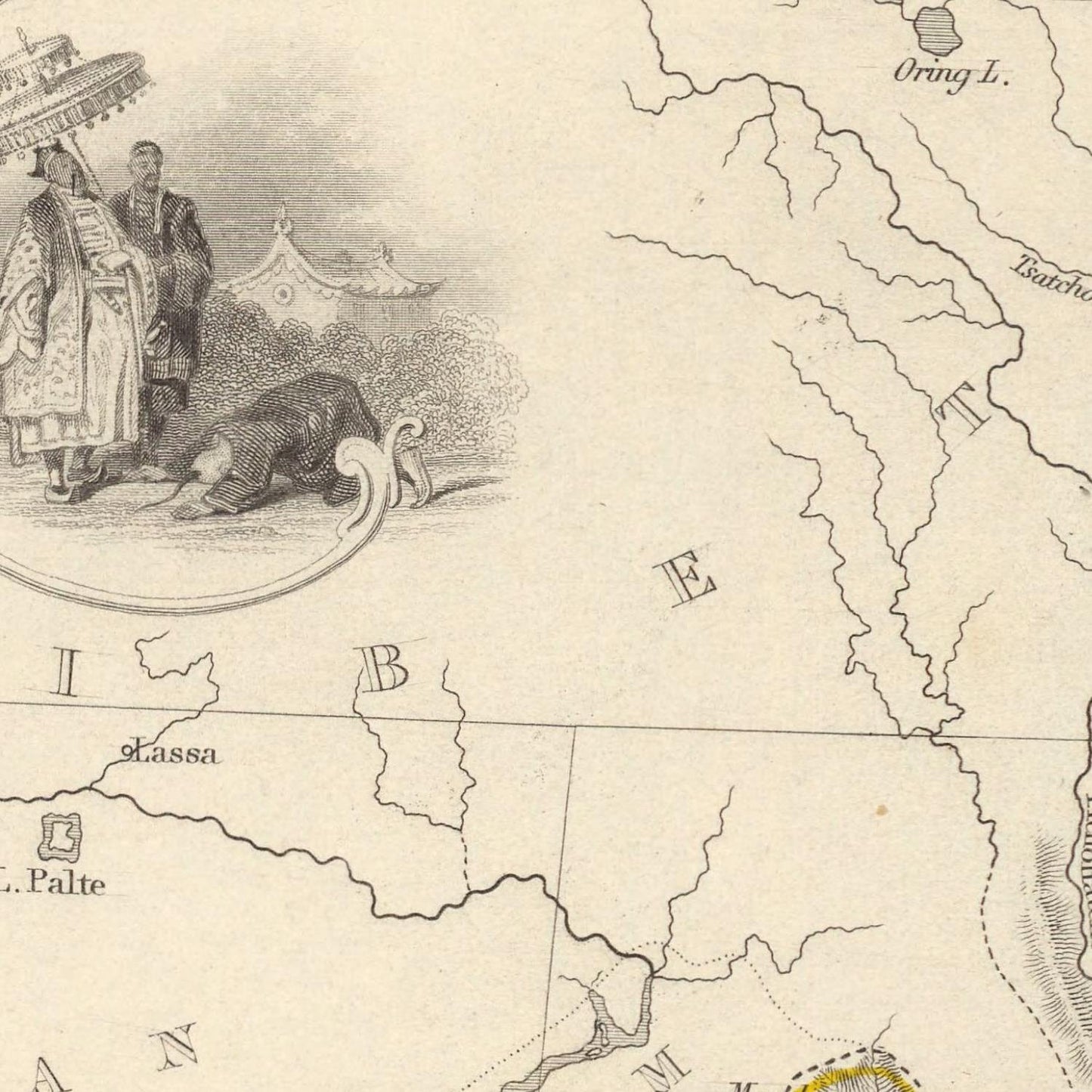 detail of the map from the centre left